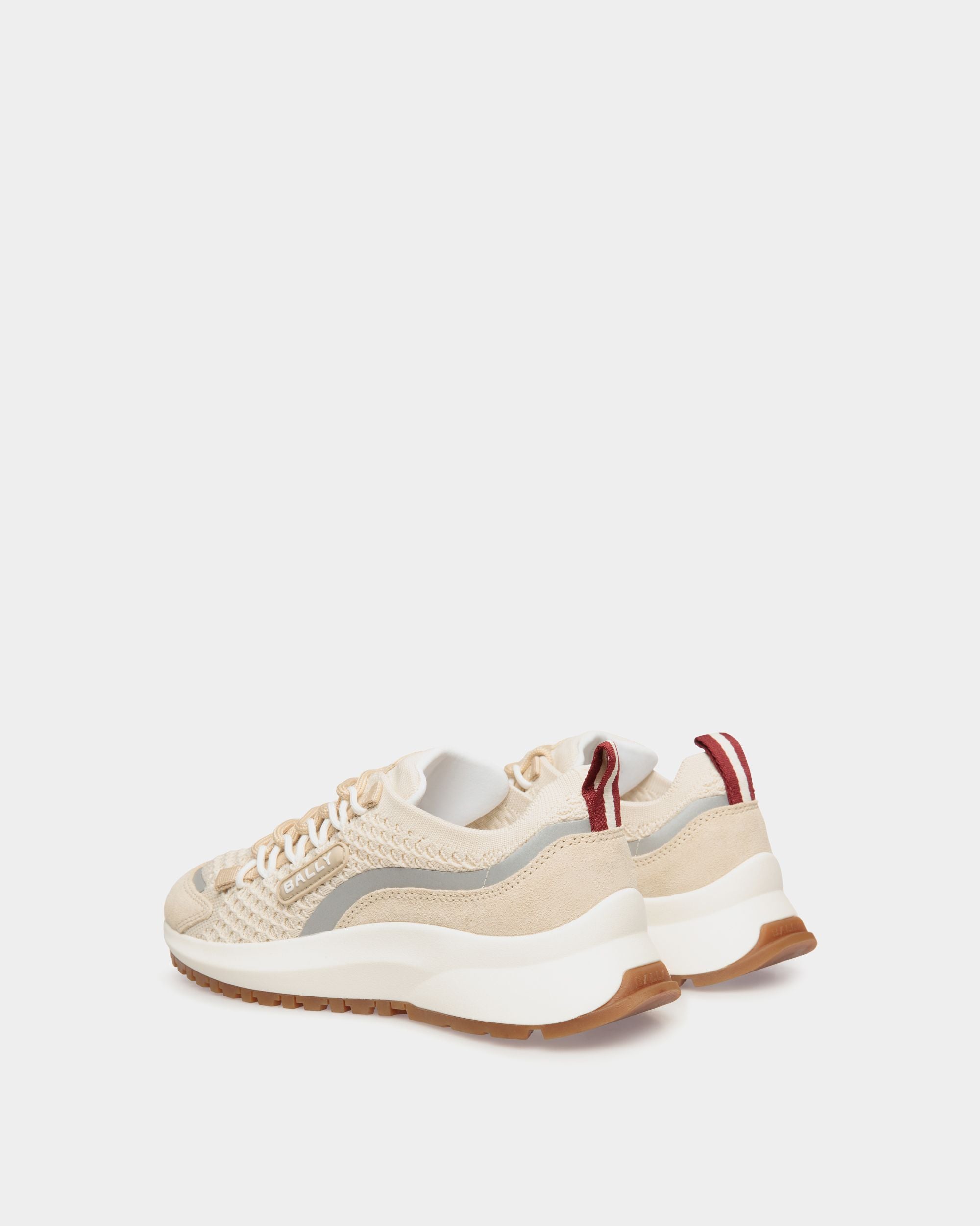 Bally Global - Sneaker Outline En Maille Ivoire Et Champagne - Beige