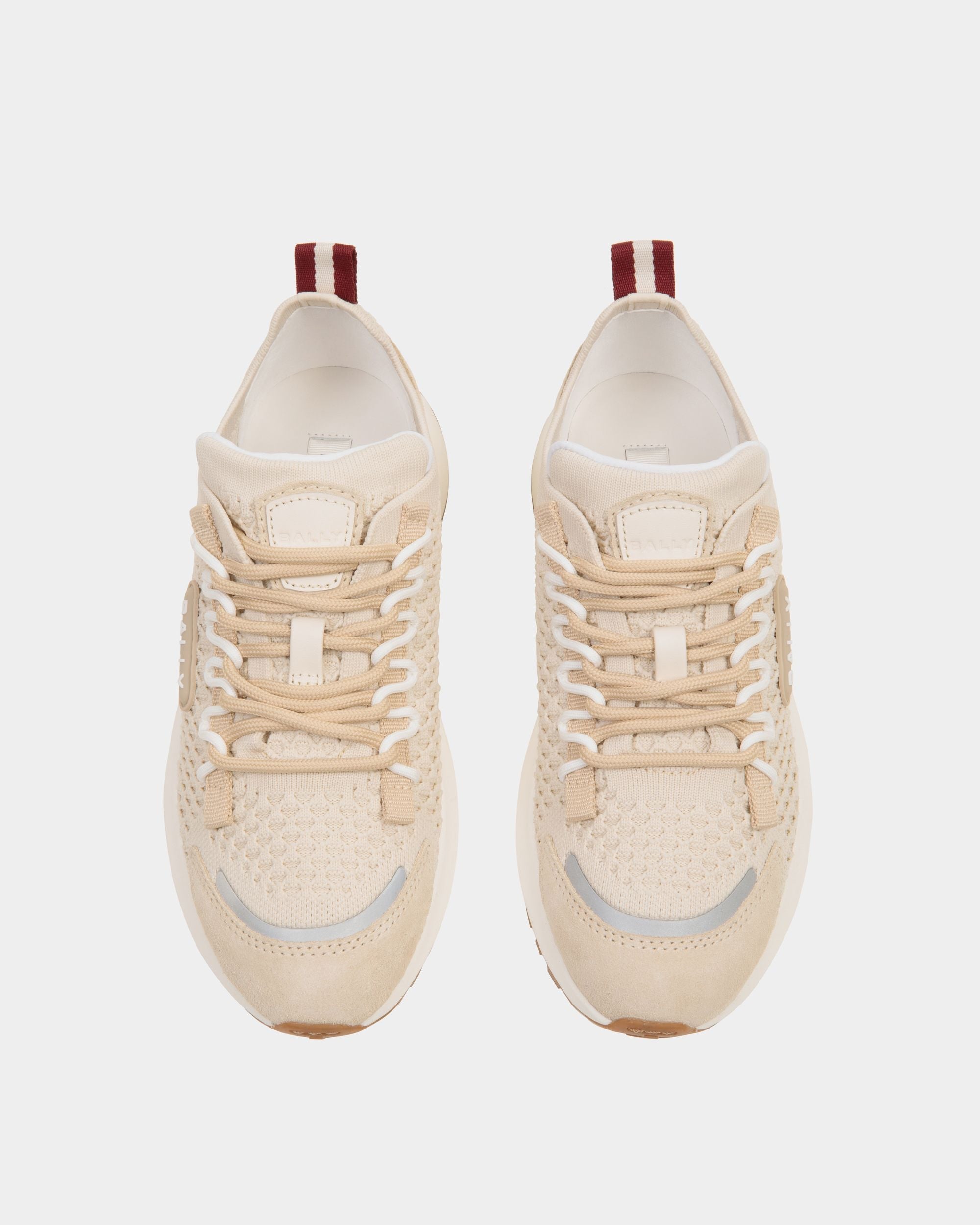 Bally Global - Sneaker Outline En Maille Ivoire Et Champagne - Beige