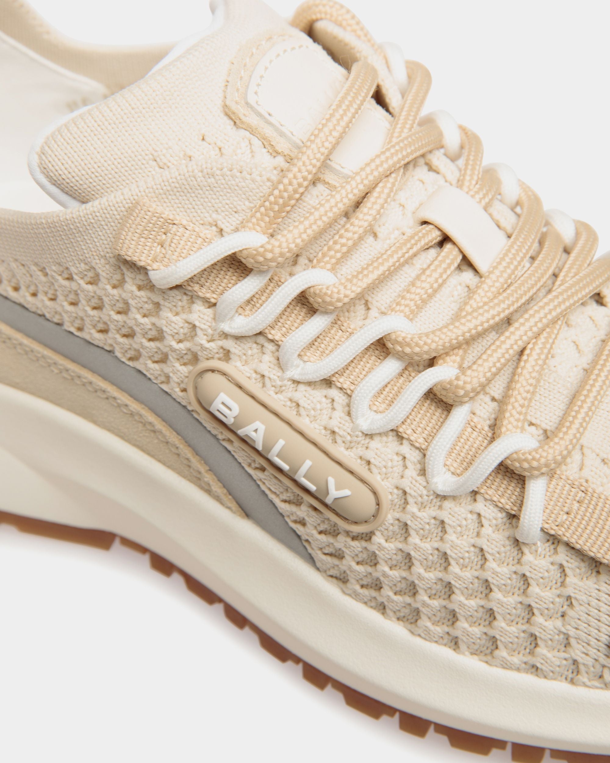 Bally Global - Sneaker Outline En Maille Ivoire Et Champagne - Beige