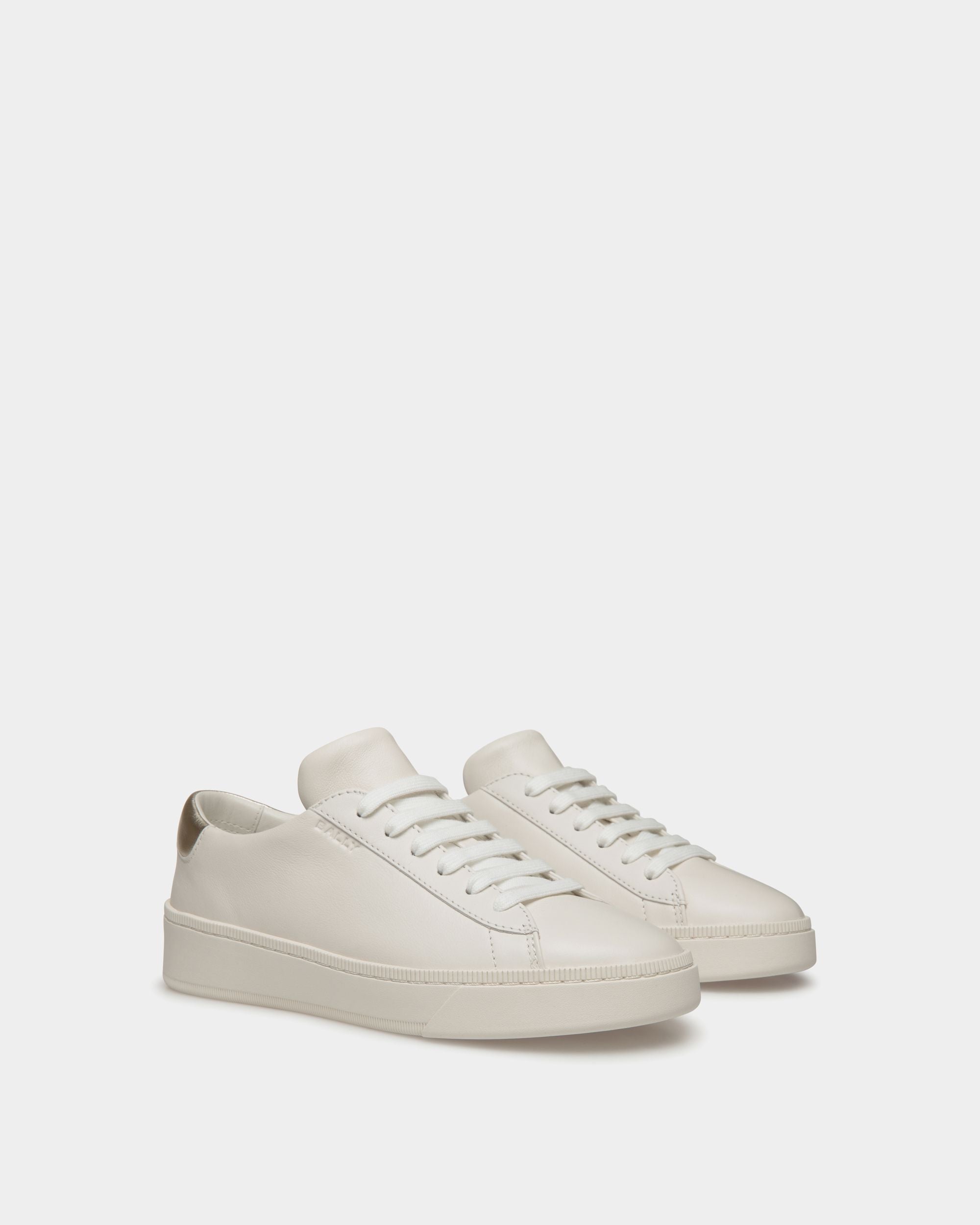 Bally Global - Raise Sneaker In White And Gold Leather - White