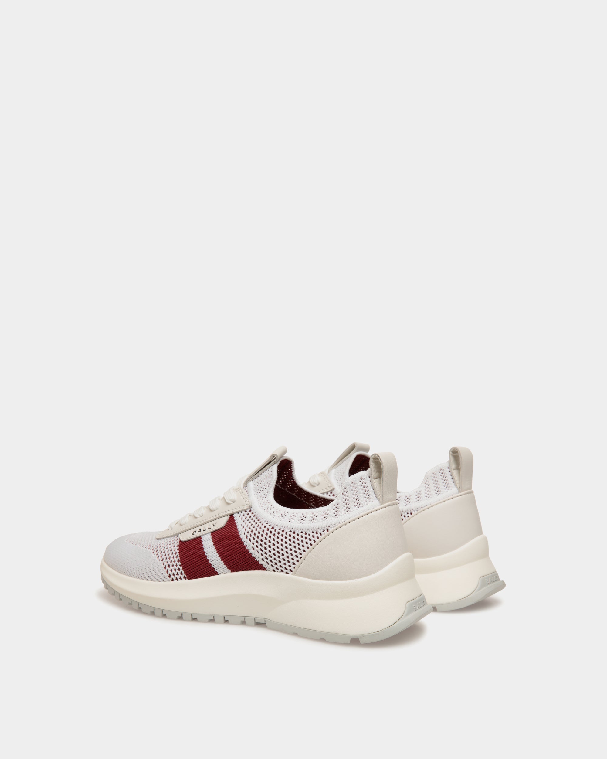 Bally Global - Outline Sneaker in White and Red Knit - Blanc