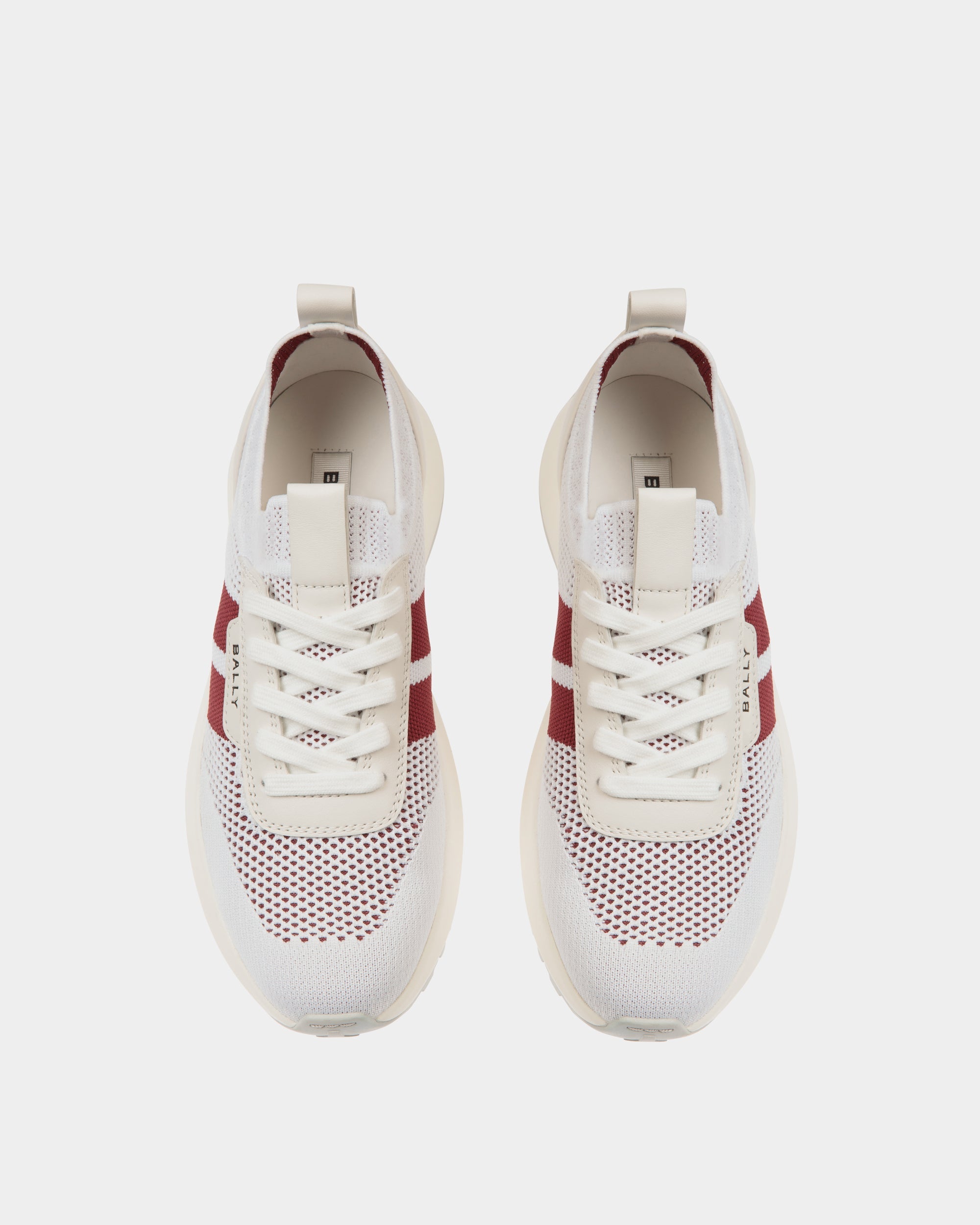 Bally Global - Outline Sneaker in White and Red Knit - Blanc