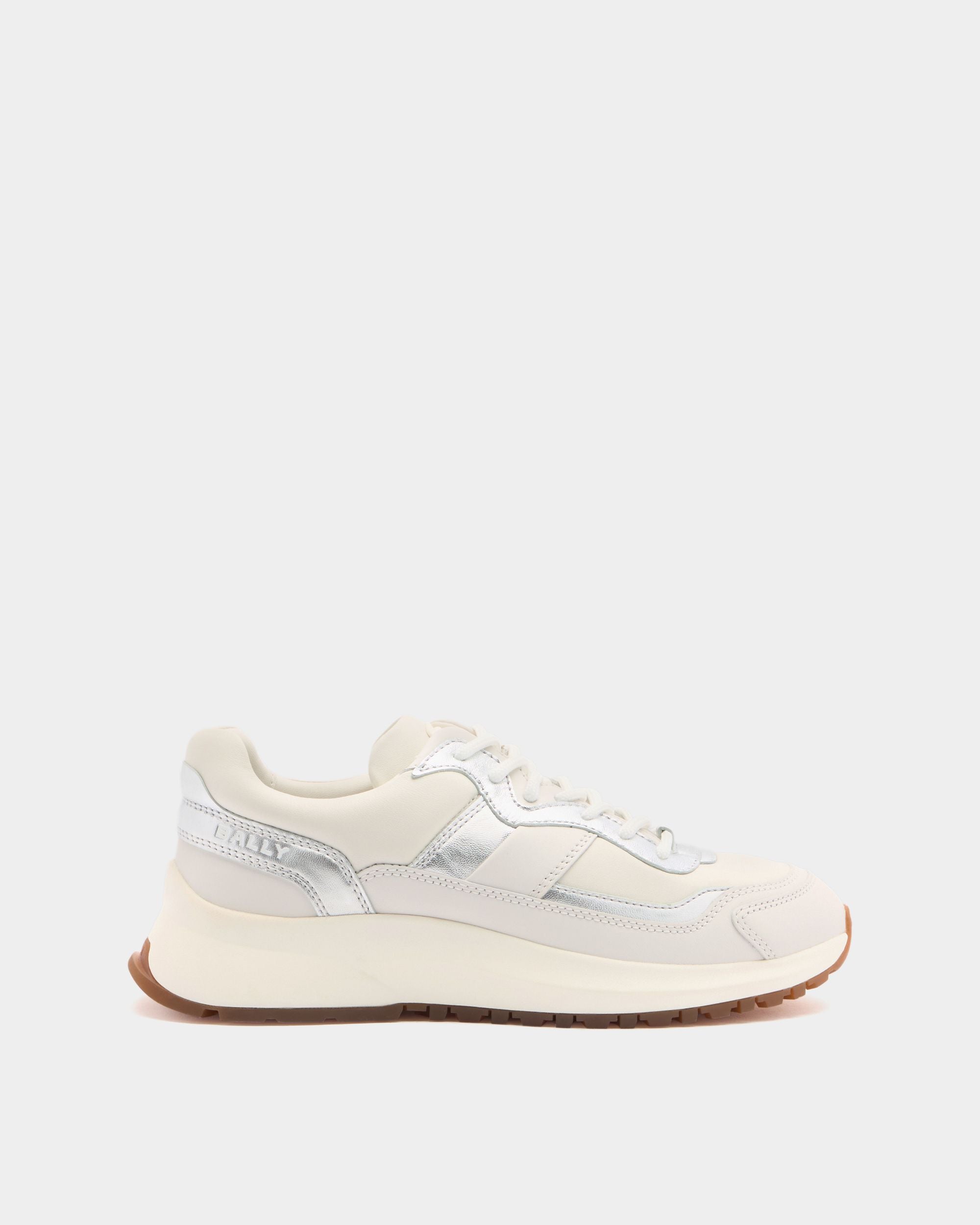 Bally Global - Outline Sneaker in White and Silver Leather - White