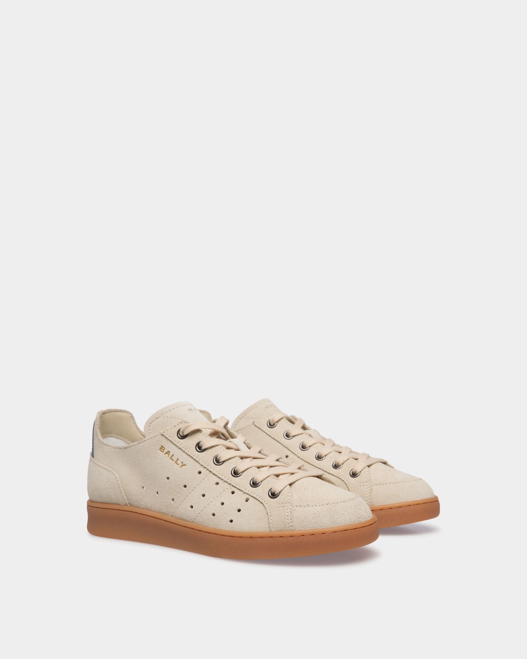 Bally Global - Sneaker Tennis En Daim Champagne - Beige