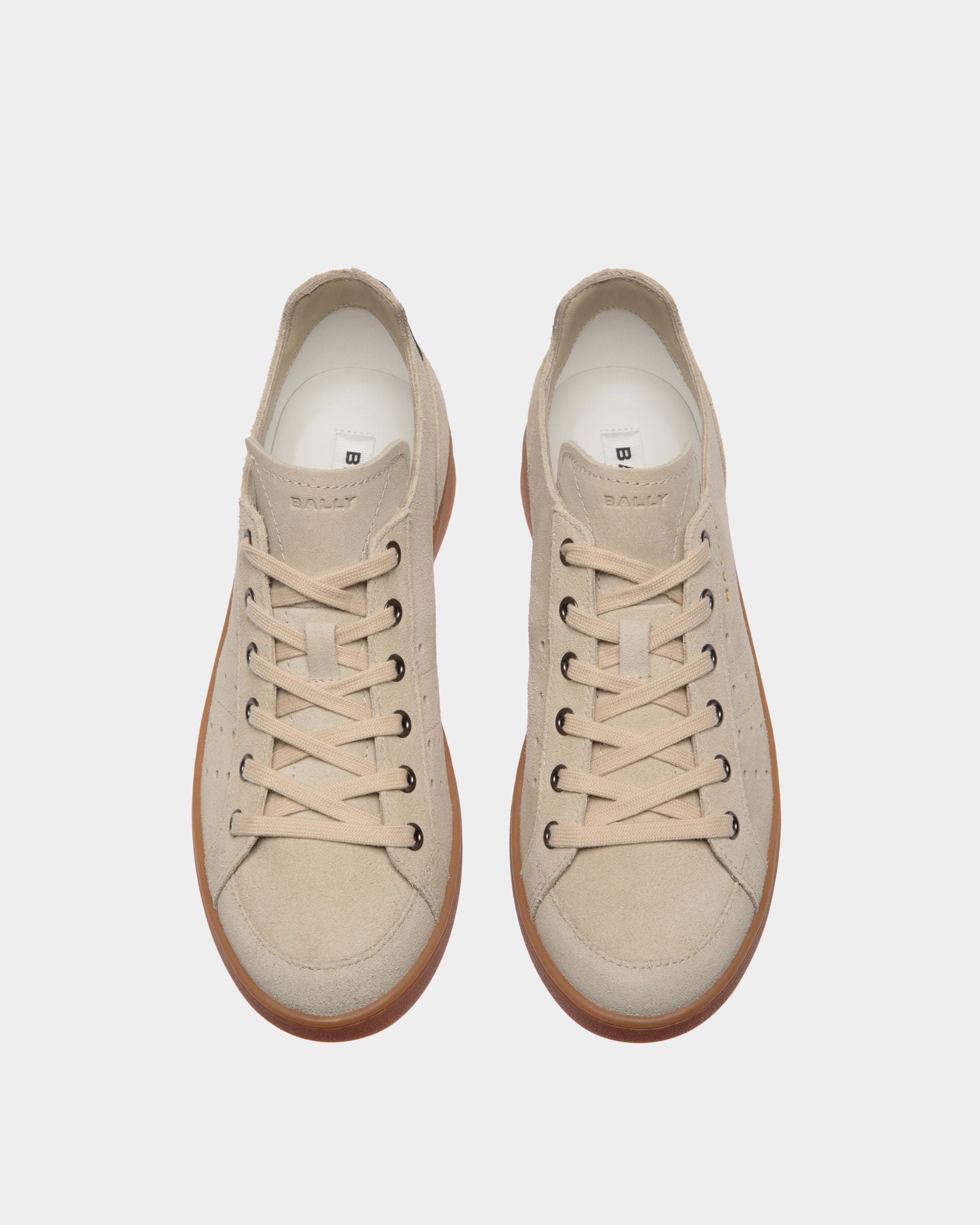 Bally Global - Sneaker Tennis En Daim Champagne - Beige