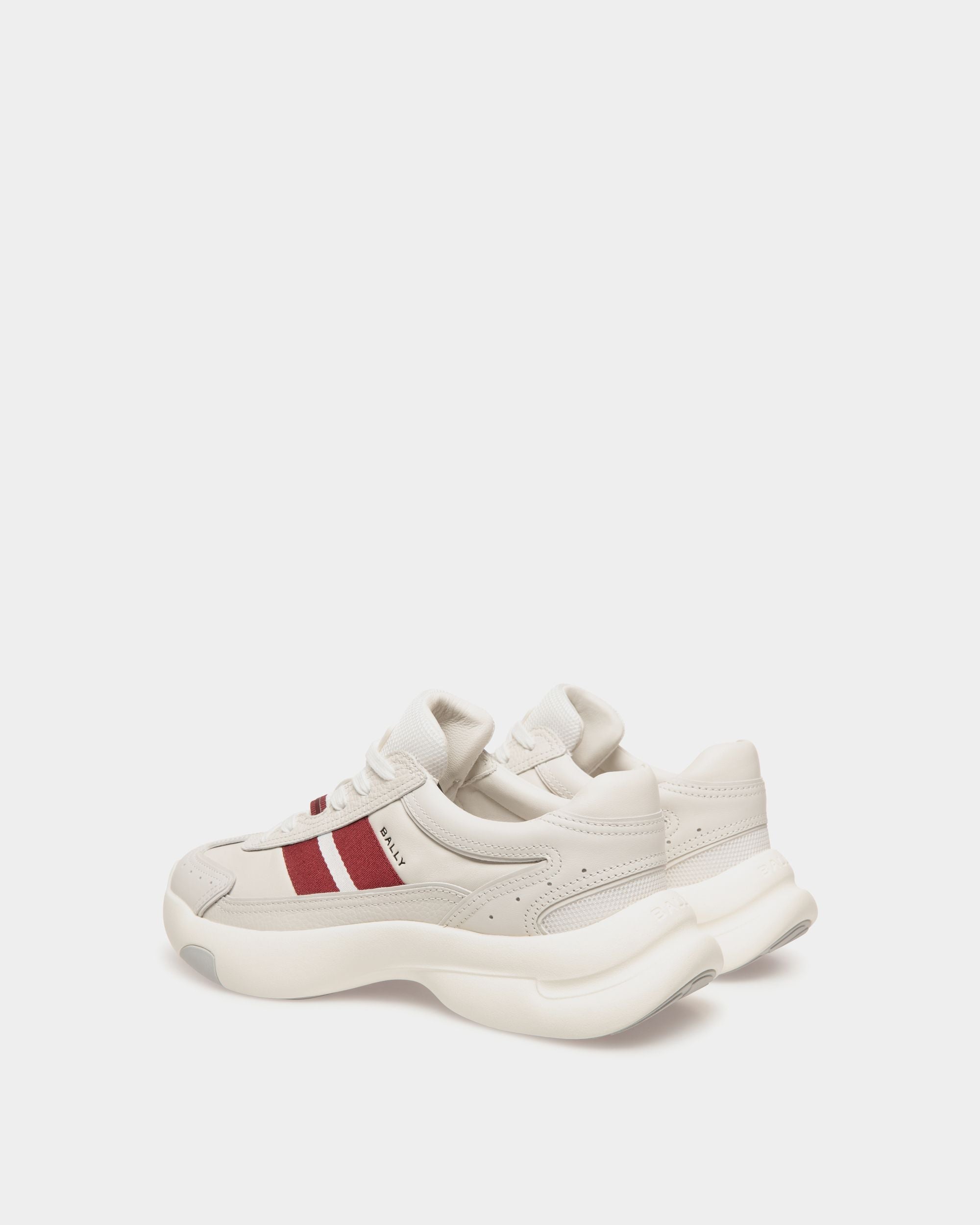 Bally Global - Dune Sneaker in White and Red Leather - White