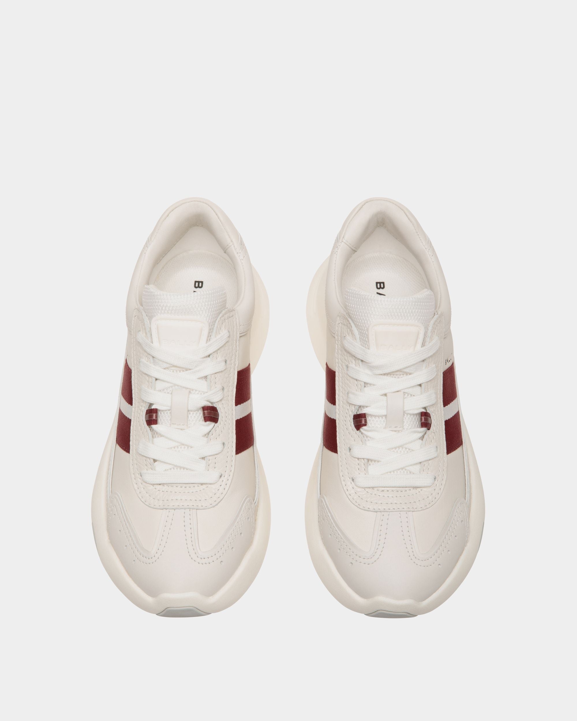 Bally Global - Dune Sneaker in White and Red Leather - White