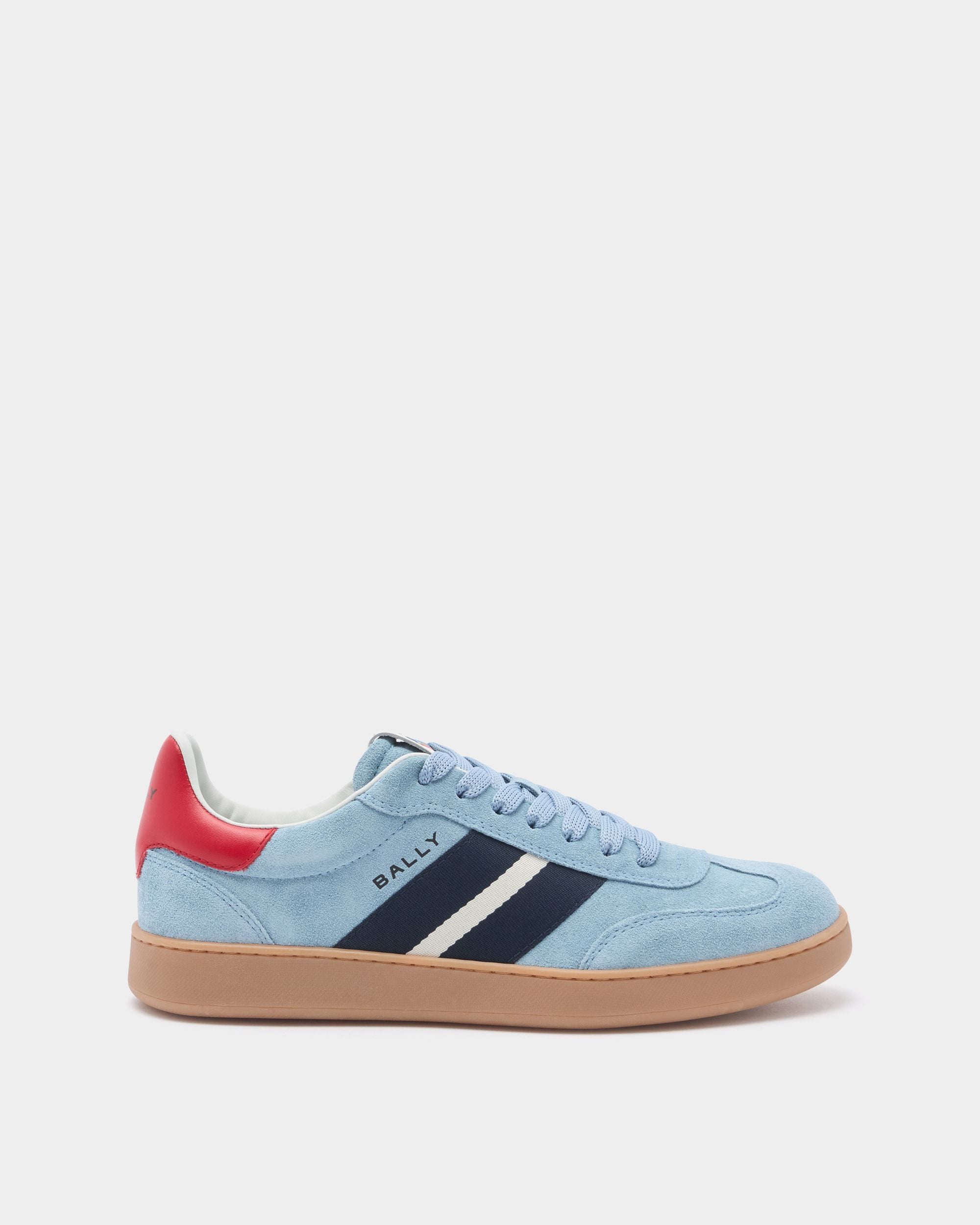 Bally Global - Retro Crest Sneaker in Light Blue Suede - Blue