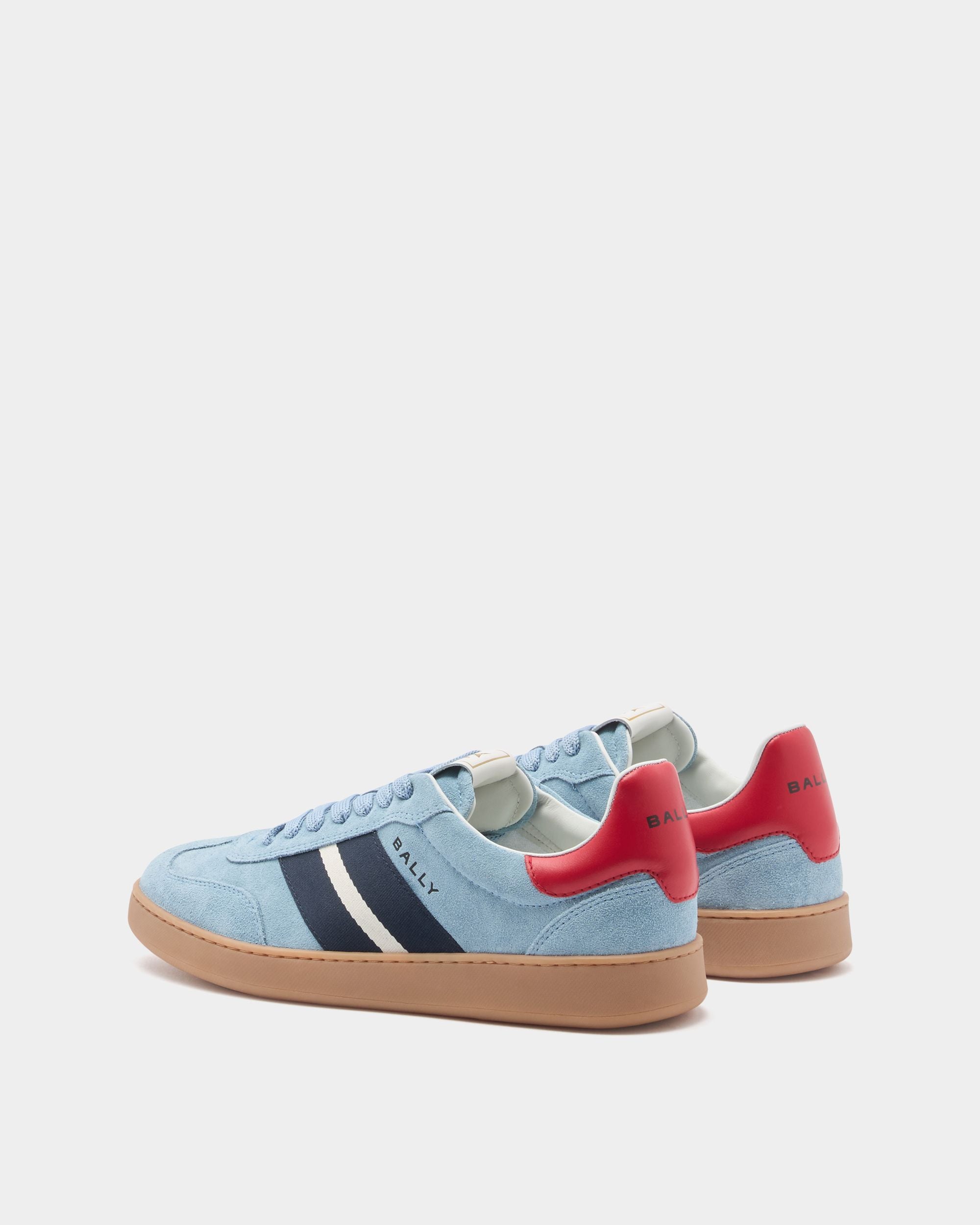 Bally Global - Retro Crest Sneaker in Light Blue Suede - Blue