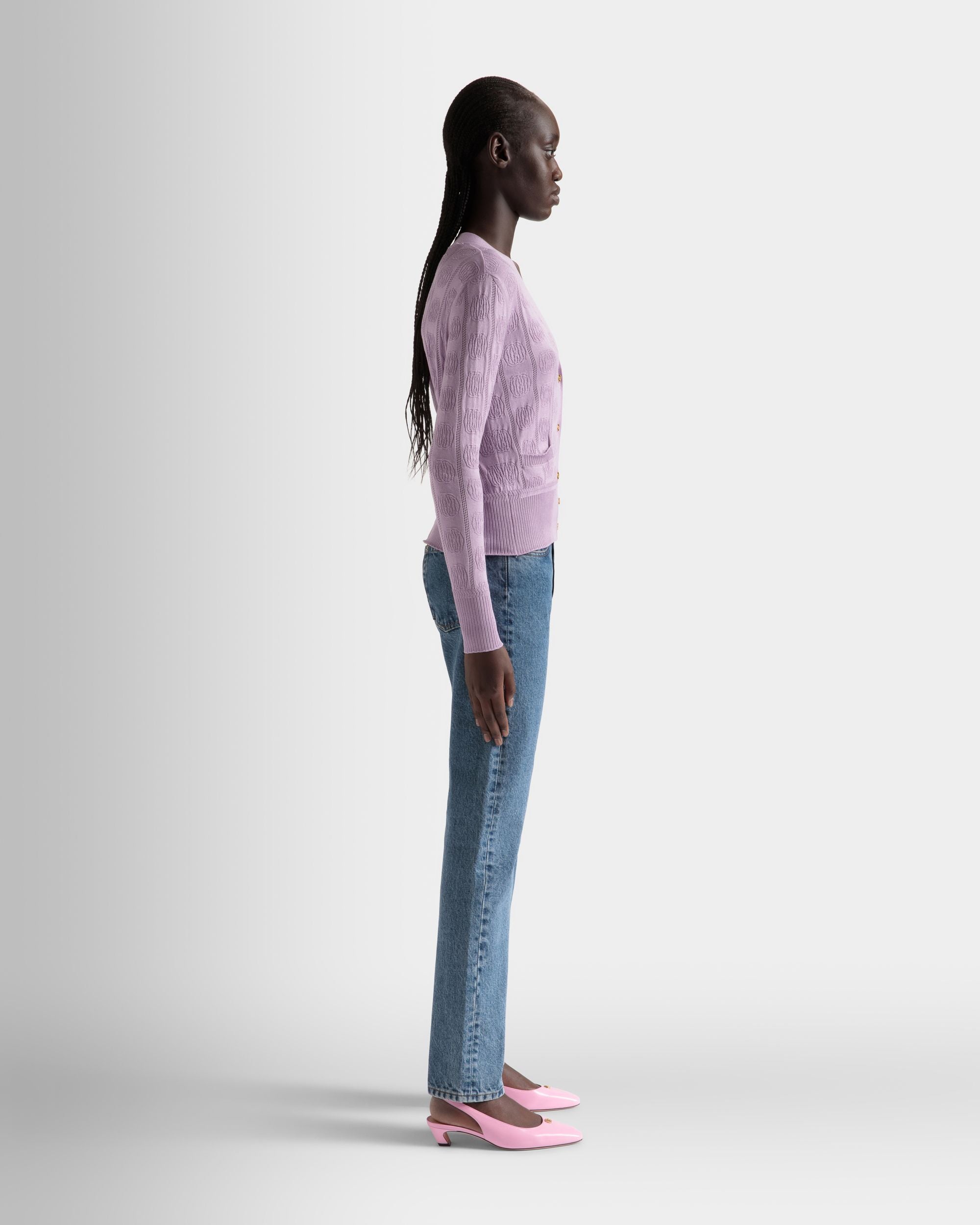 Bally Global - Lilac Cardigan in a Silk Blend - Purple