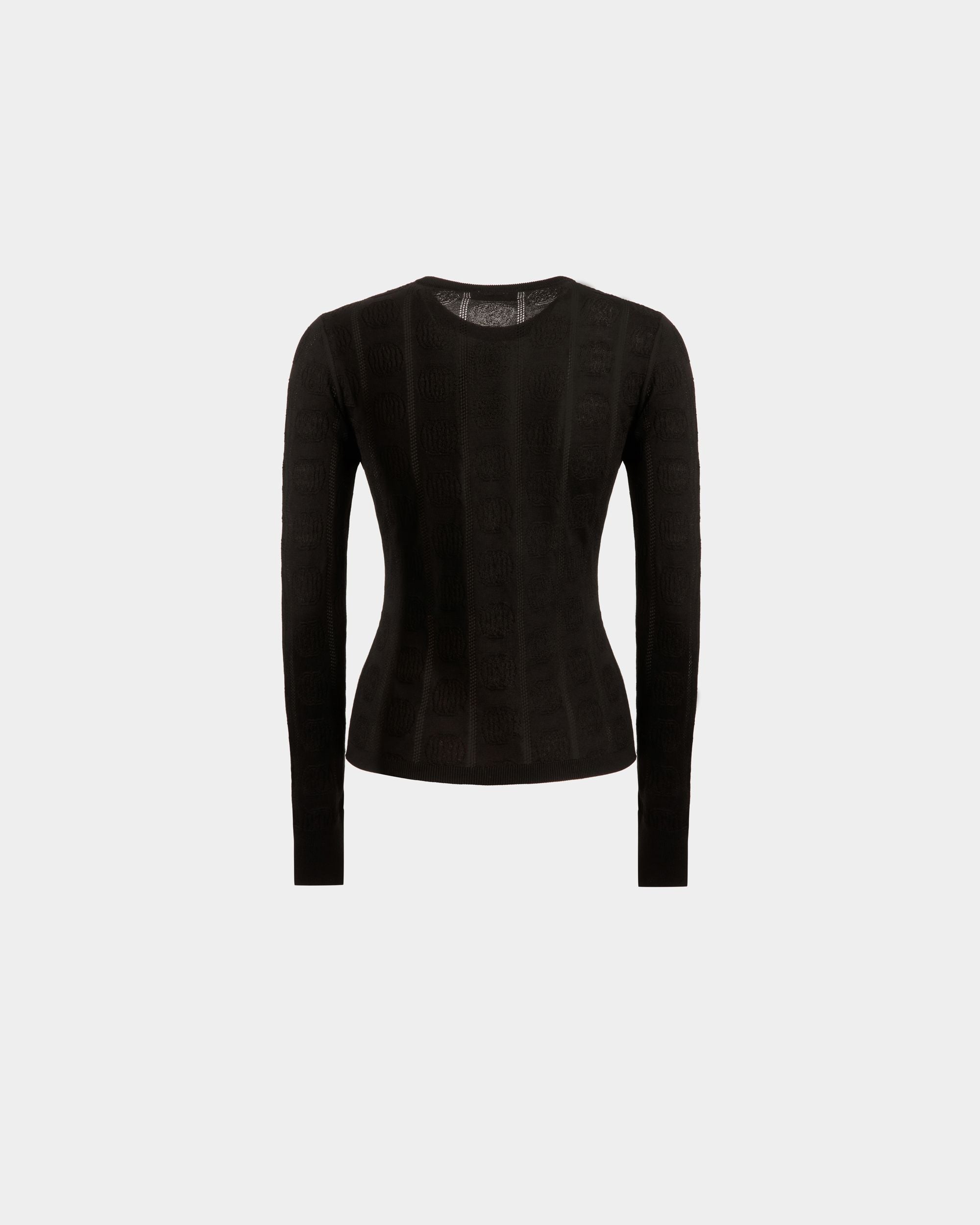 Bally Global - Crewneck Top In Black Cotton And Silk - Black