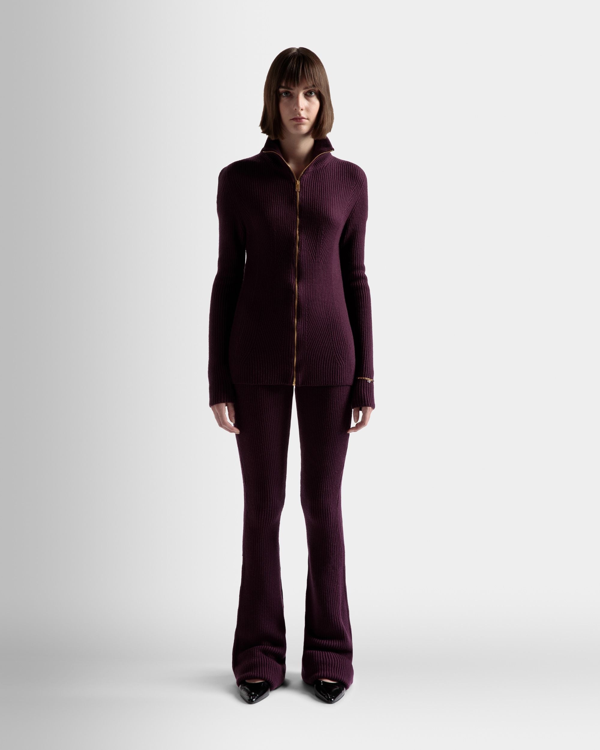 Bally Global - Pantalones Acampanados De Lana Color Orquídea - Púrpura