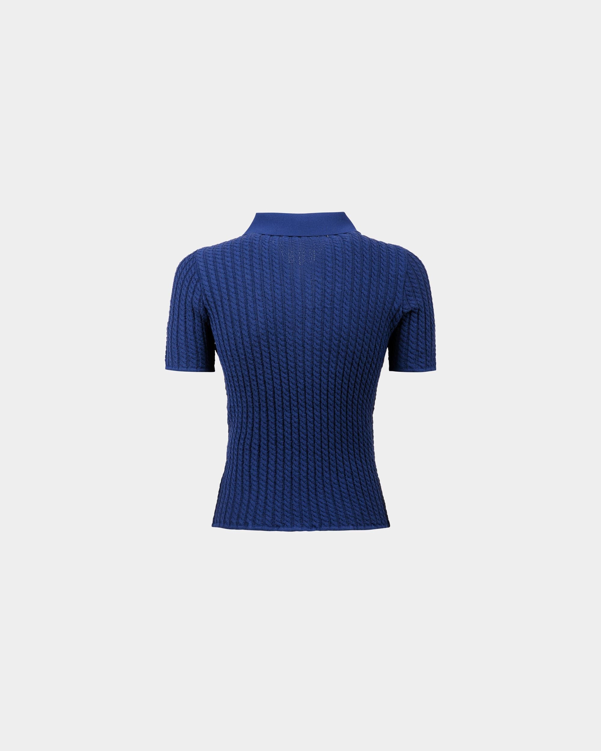 Bally Global - Polo À Glissière Courte En Maille Bleue - Bleu