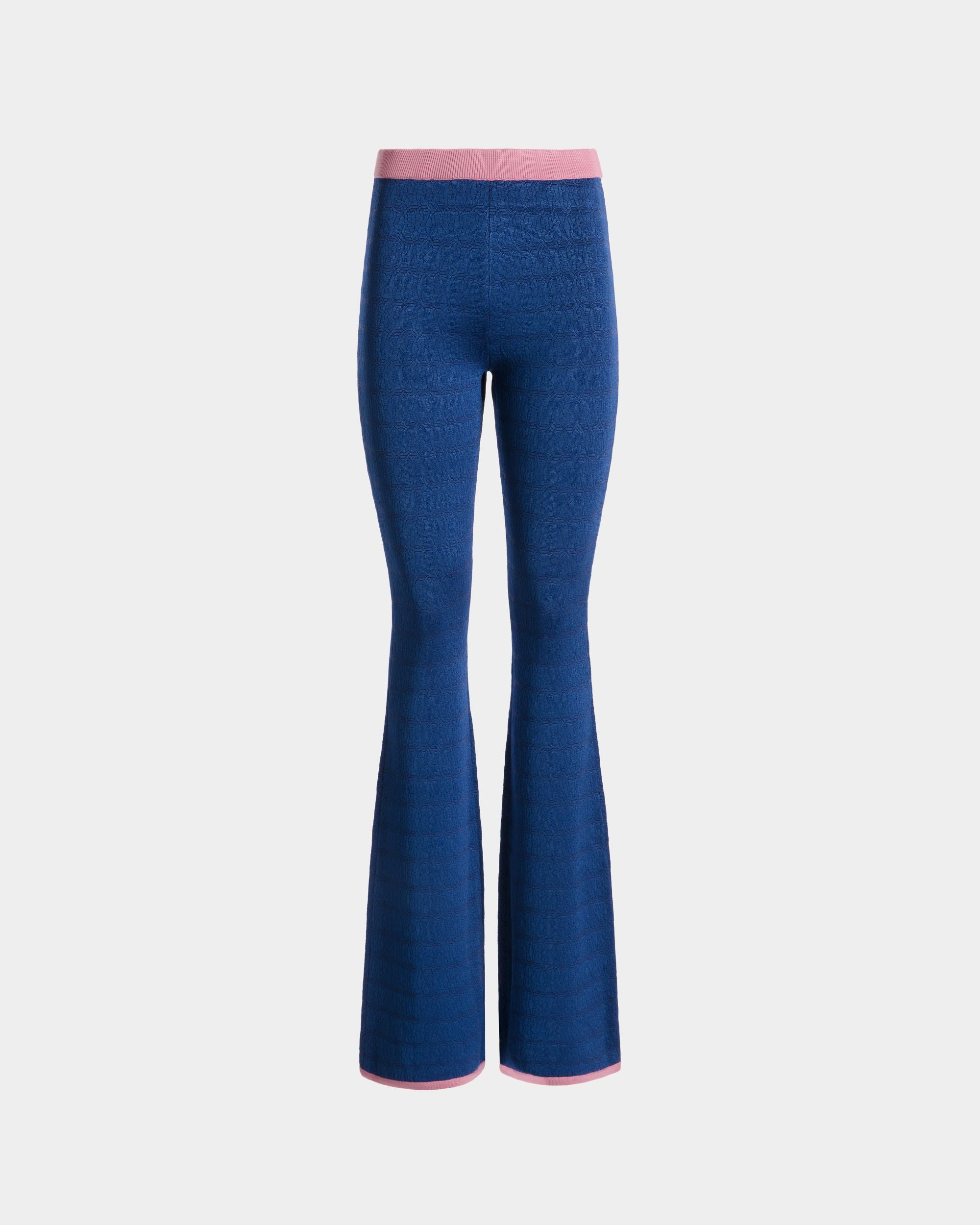 Bally Global - Flare-leg Pants in Blue Knit Viscose - Blue