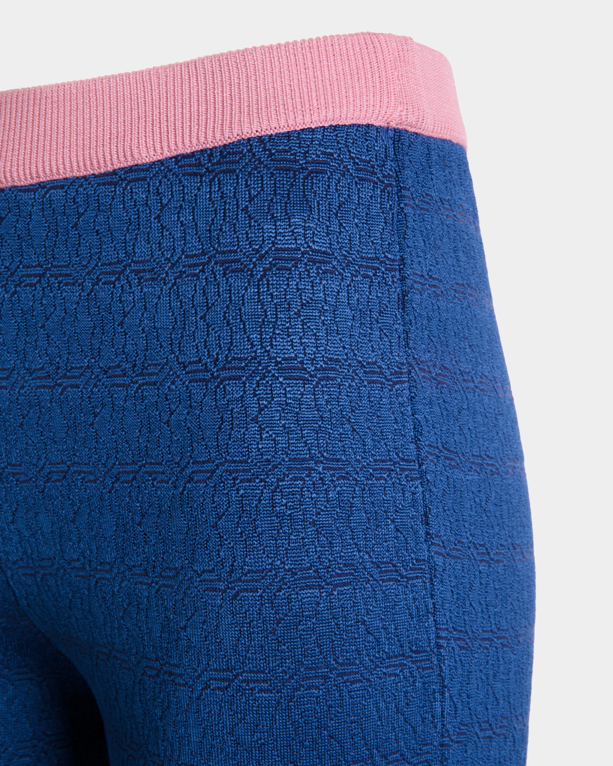 Bally Global - Flare-leg Pants in Blue Knit Viscose - Blue