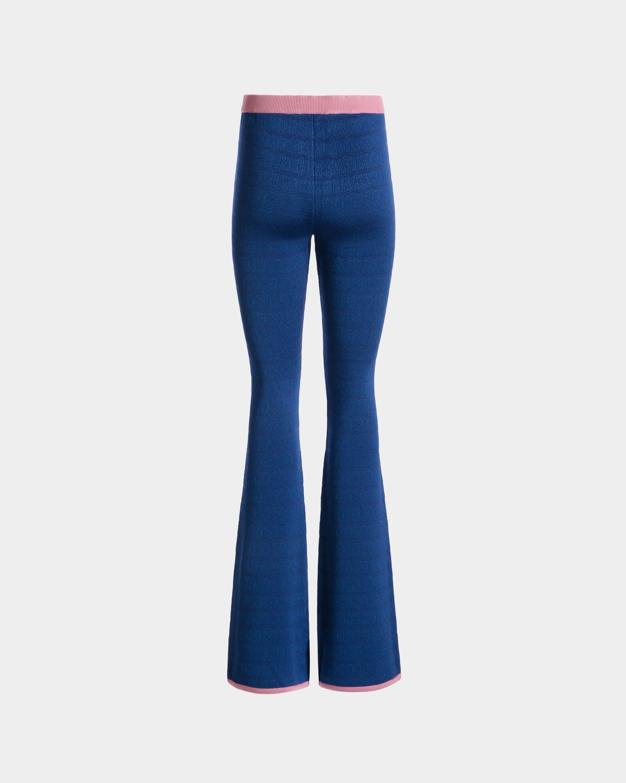 Bally Global - Flare-leg Pants in Blue Knit Viscose - Blue