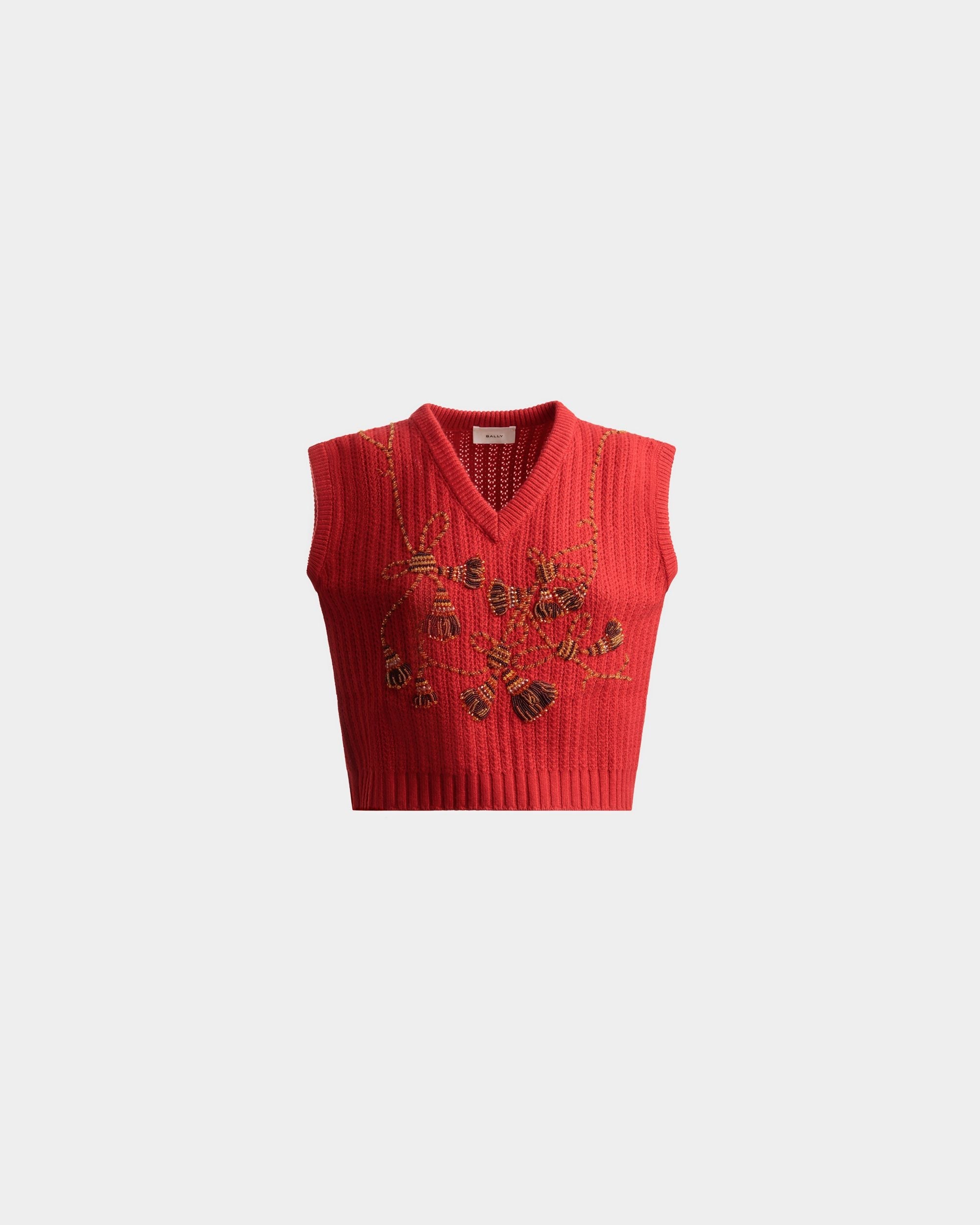 Bally Global - Gilet En Cachemire Rouge - Rouge
