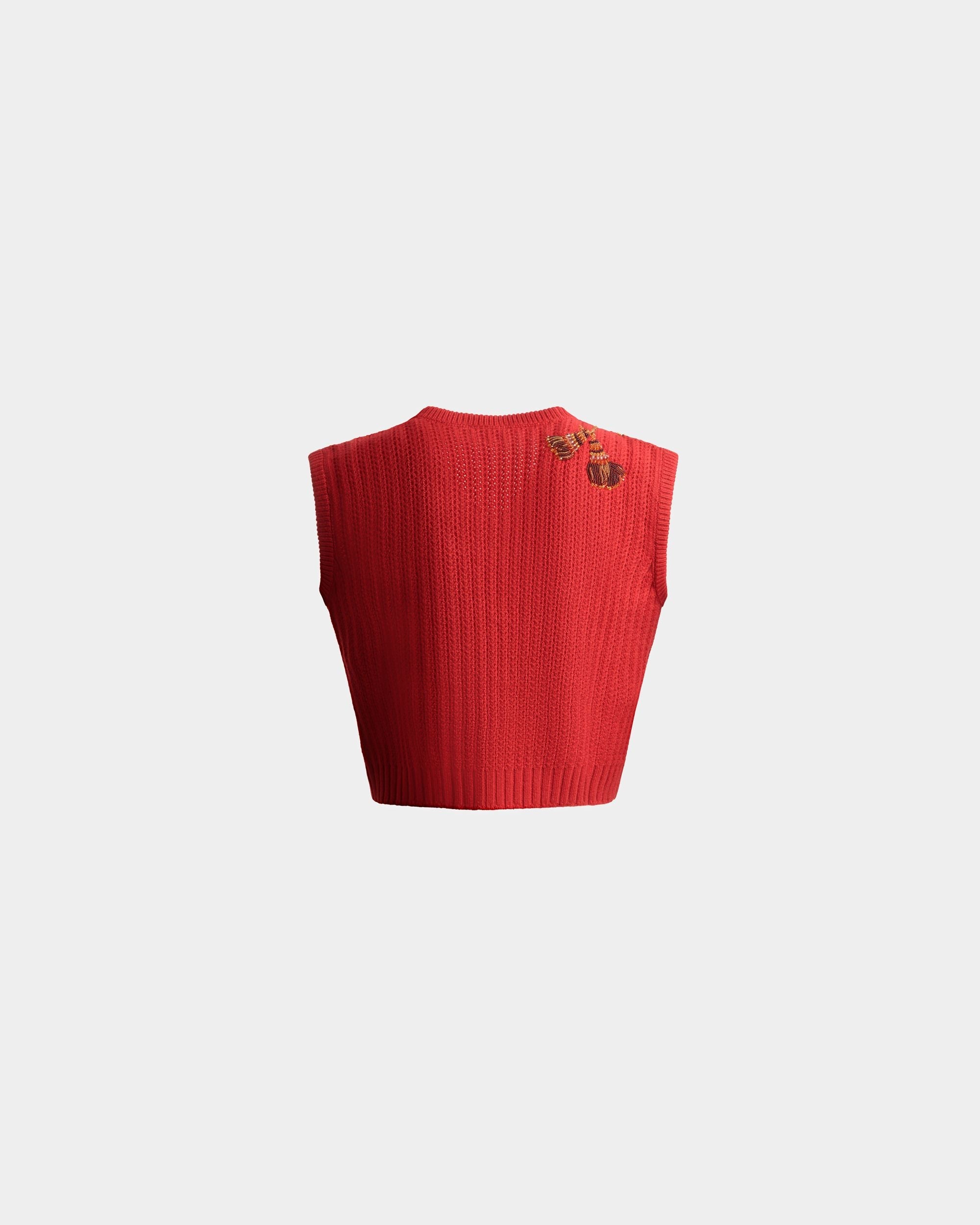 Bally Global - Gilet En Cachemire Rouge - Rouge