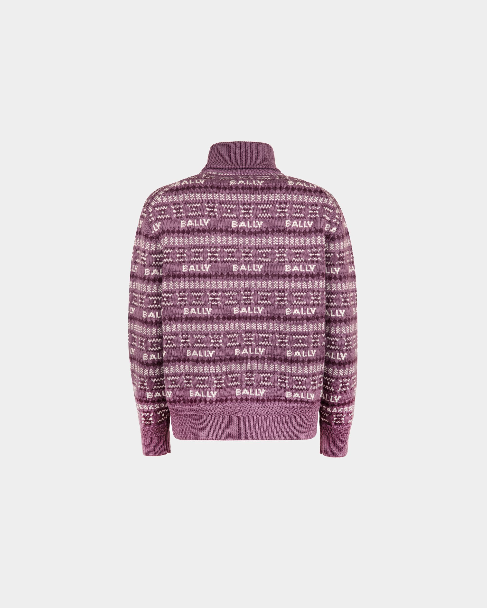 Bally Global - Turtleneck Sweater In Purple Wool - Purple
