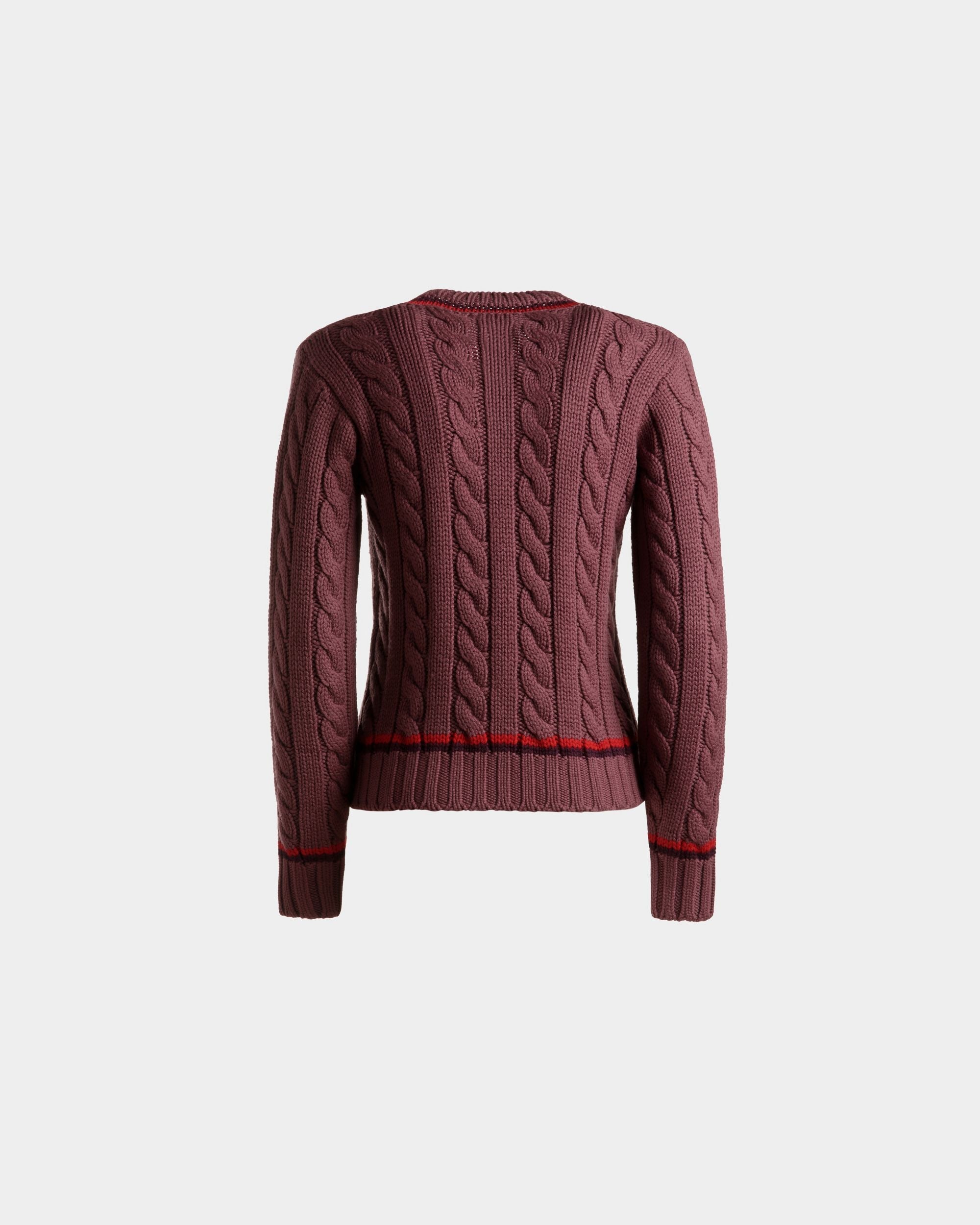Bally Global - V-Neck Sweater In Light Pink Wool - Violet