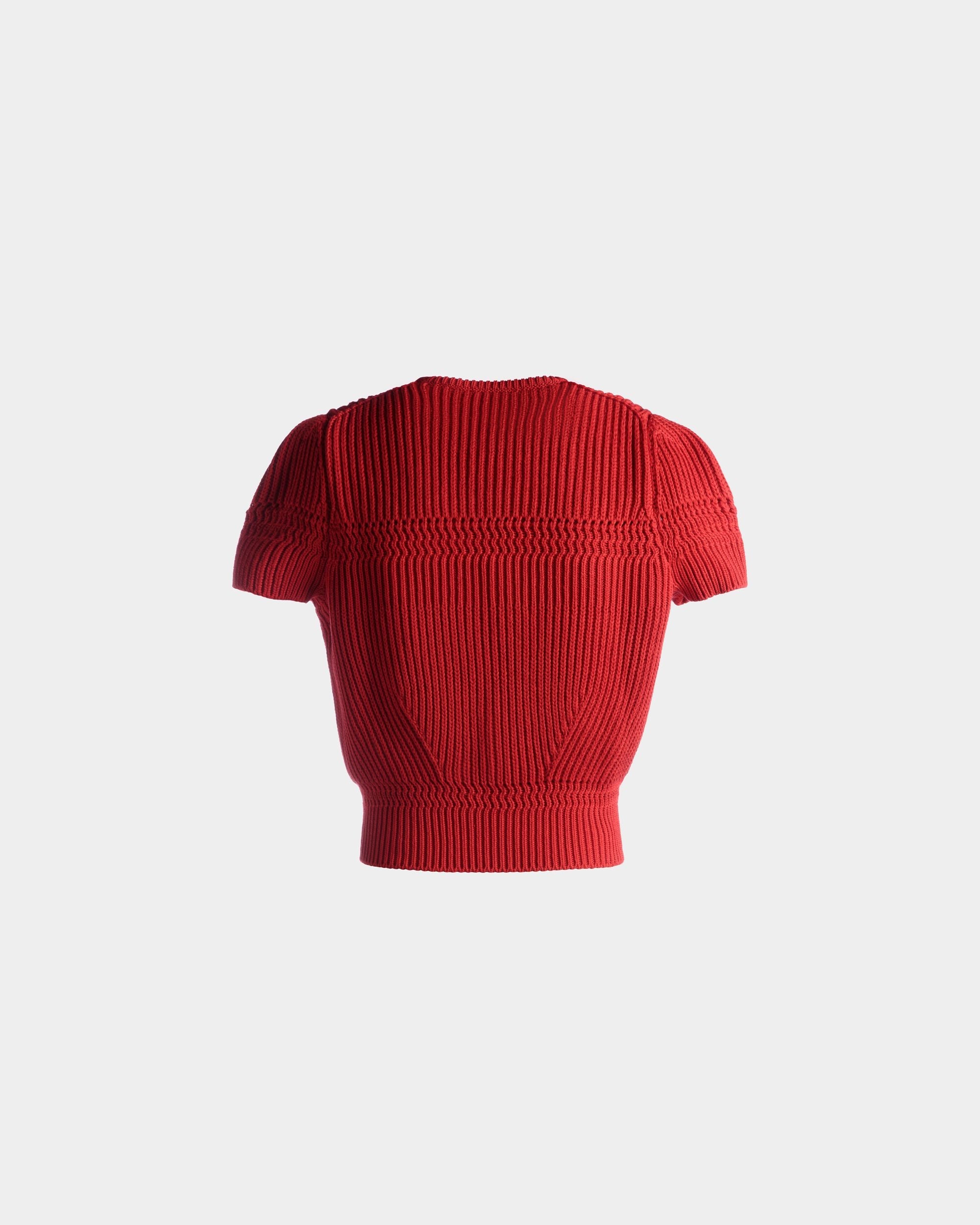 Bally Global - Knit Top in Candy Red Cotton - Rouge