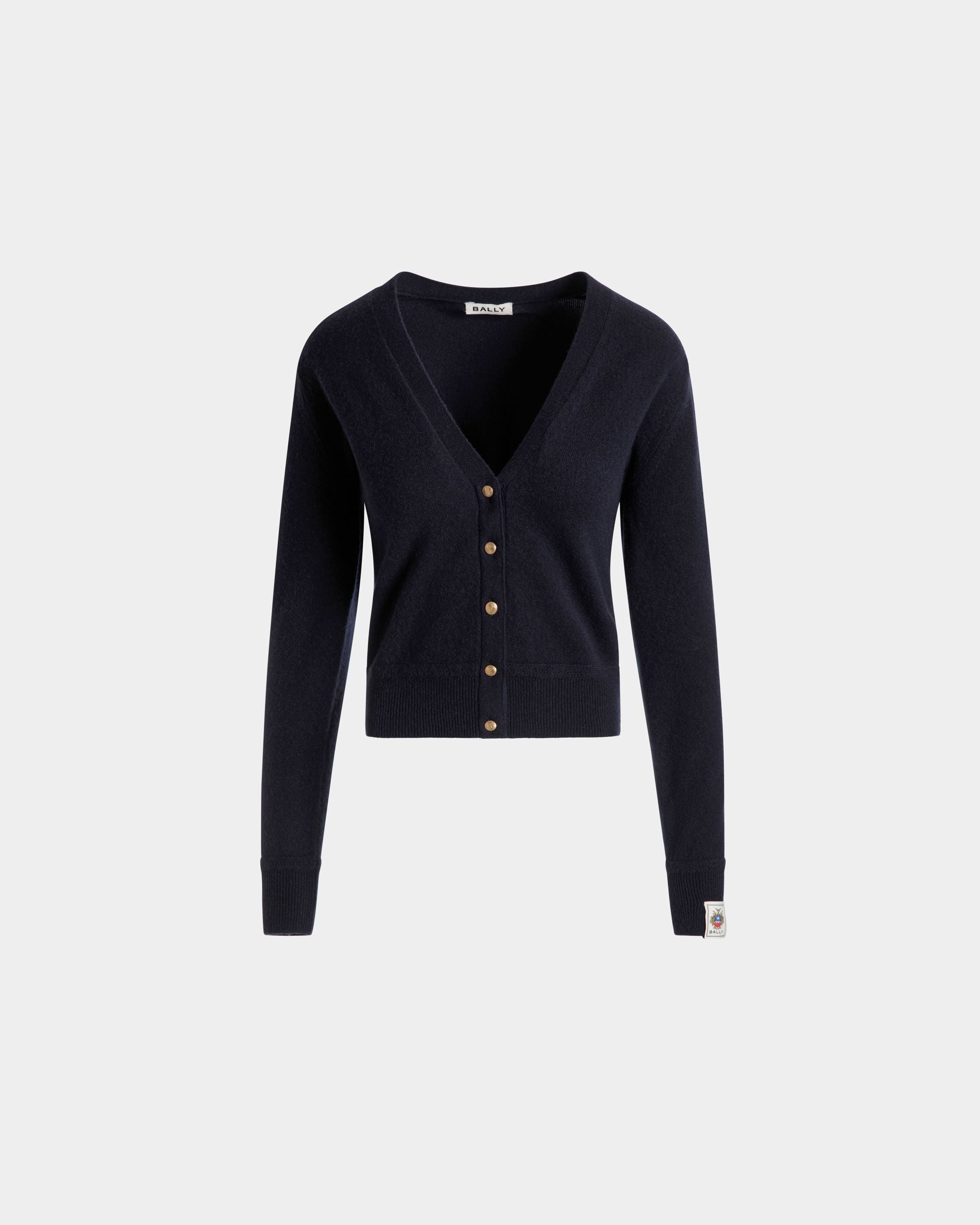 Bally Global - Cardigan In Navy Blue Cashmere - Blue