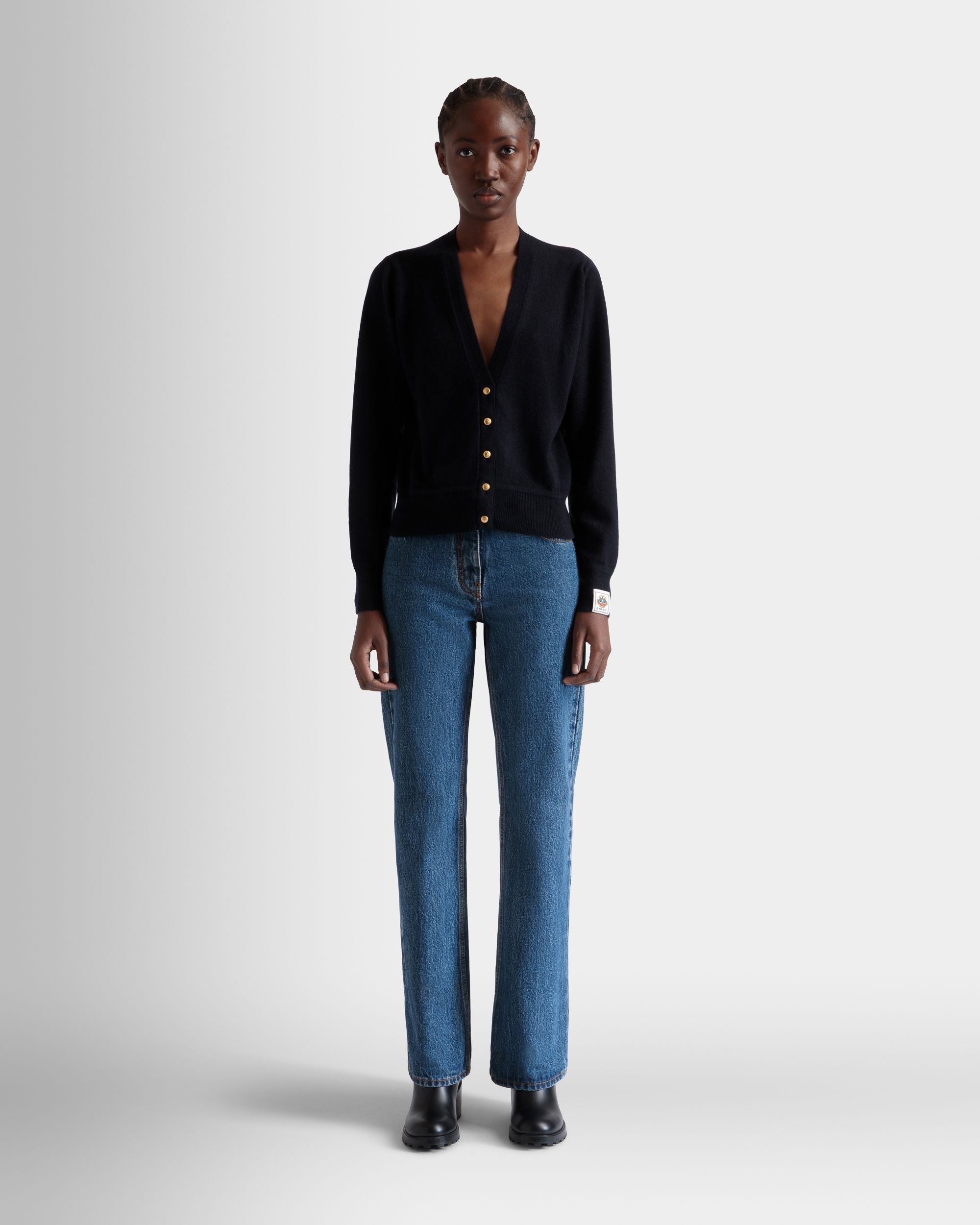 Bally Global - Cardigan In Navy Blue Cashmere - Blue
