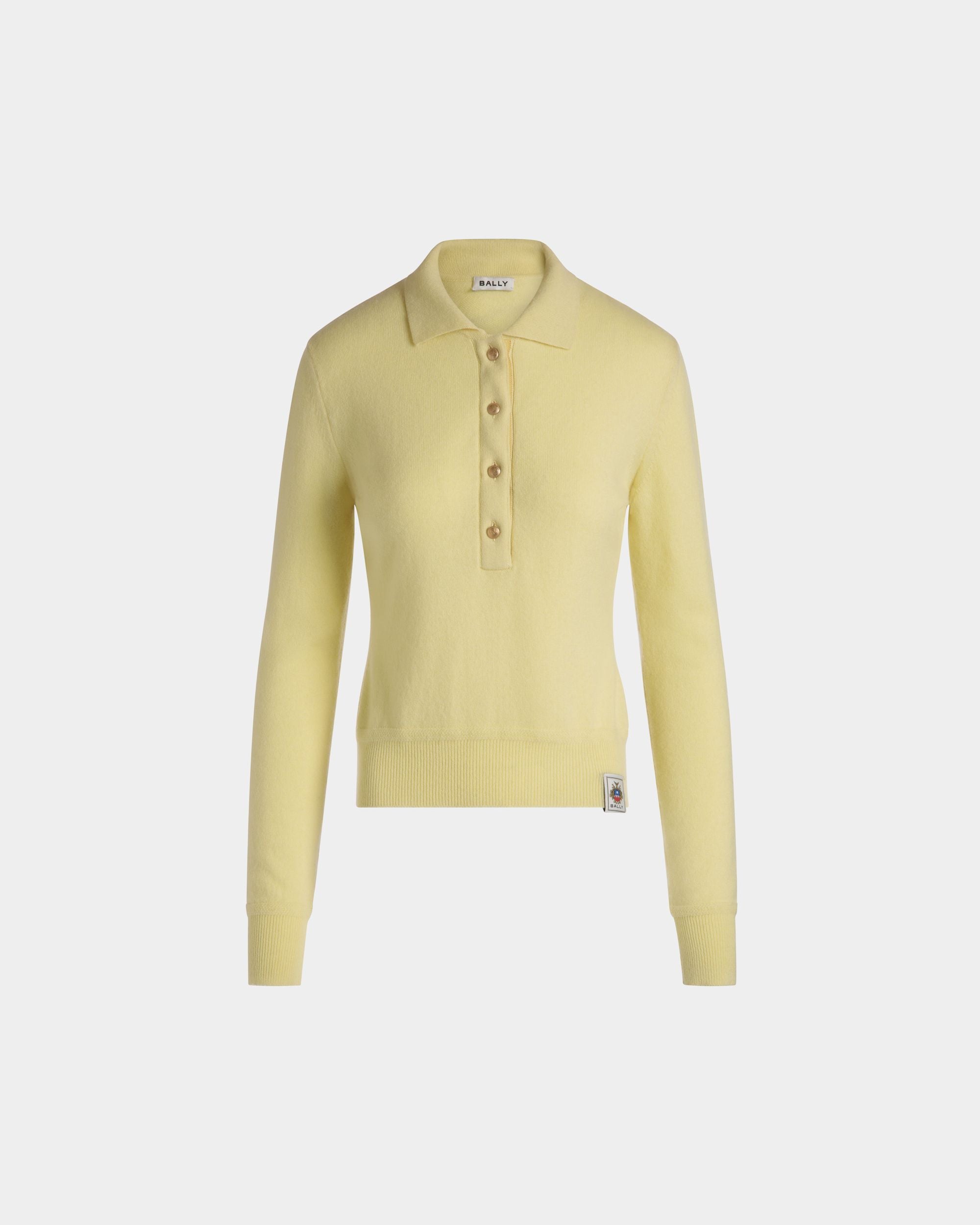 Bally Global - Knit Polo In Cream Cashmere - Yellow