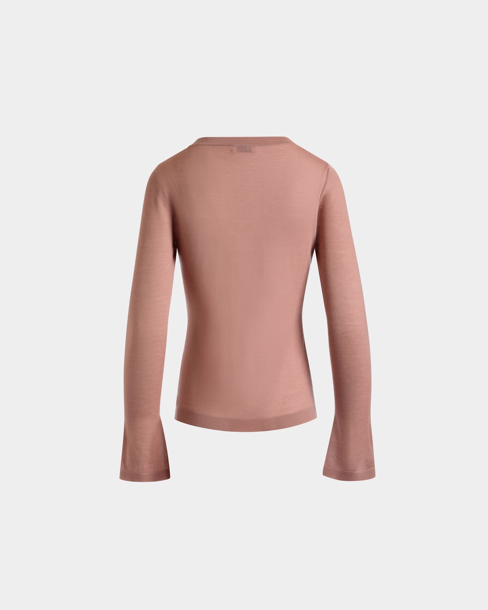 Bally Global - V-Neck Knit Top in Baby Pink Cashmere - Pink