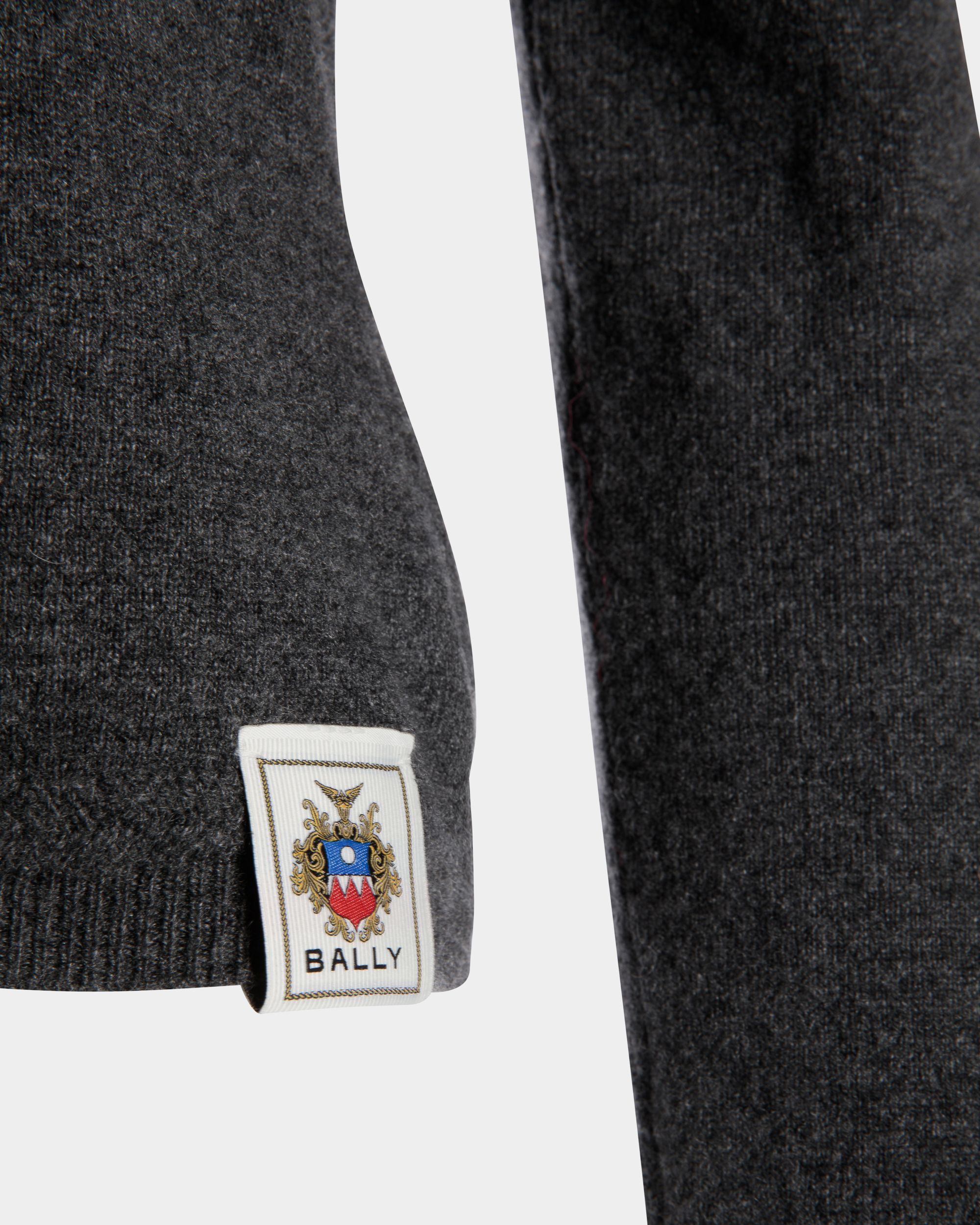 Bally Global - Top De Punto Con Manga Larga De Cachemira Gris Oscuro - Gris