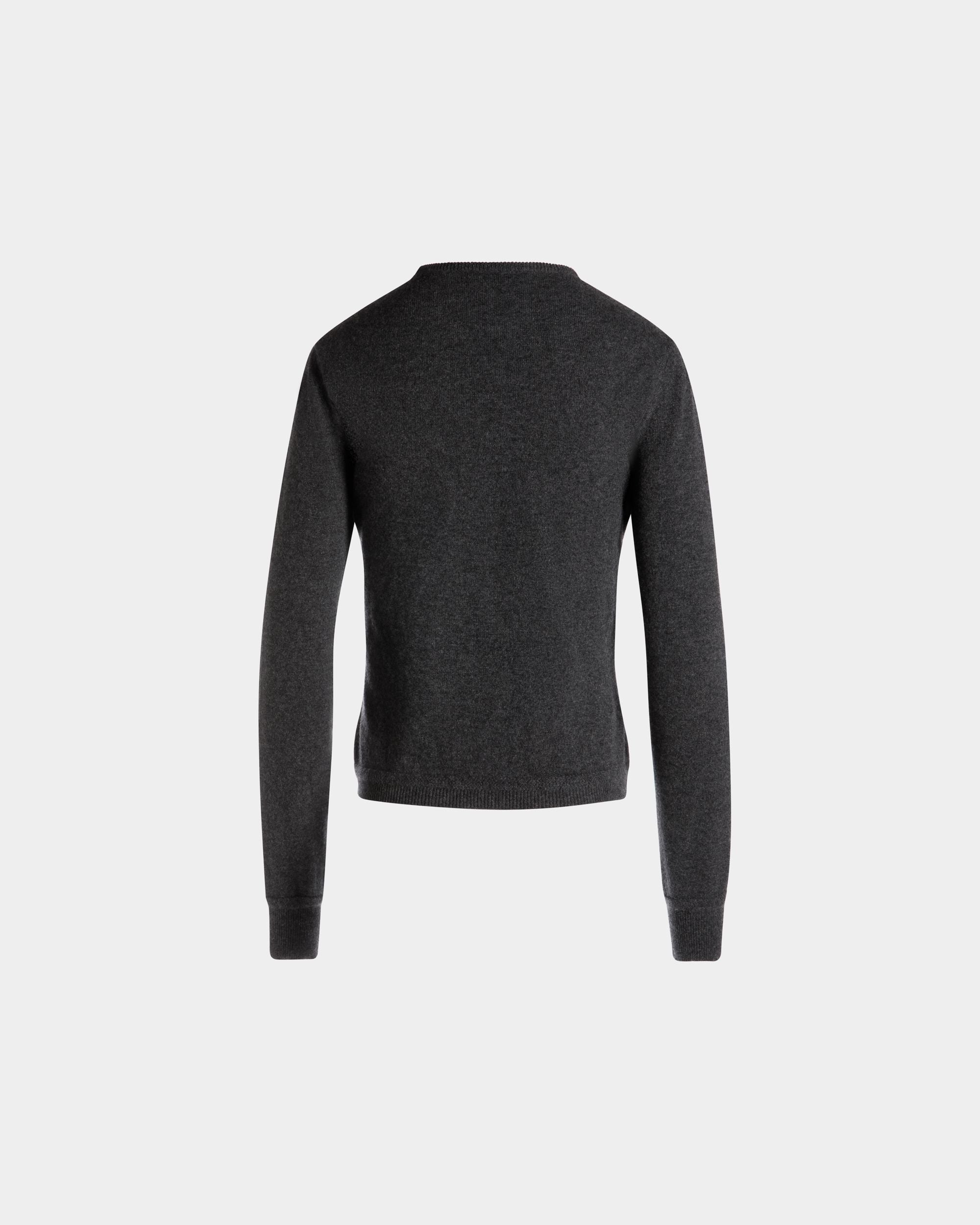 Bally Global - Top De Punto Con Manga Larga De Cachemira Gris Oscuro - Gris