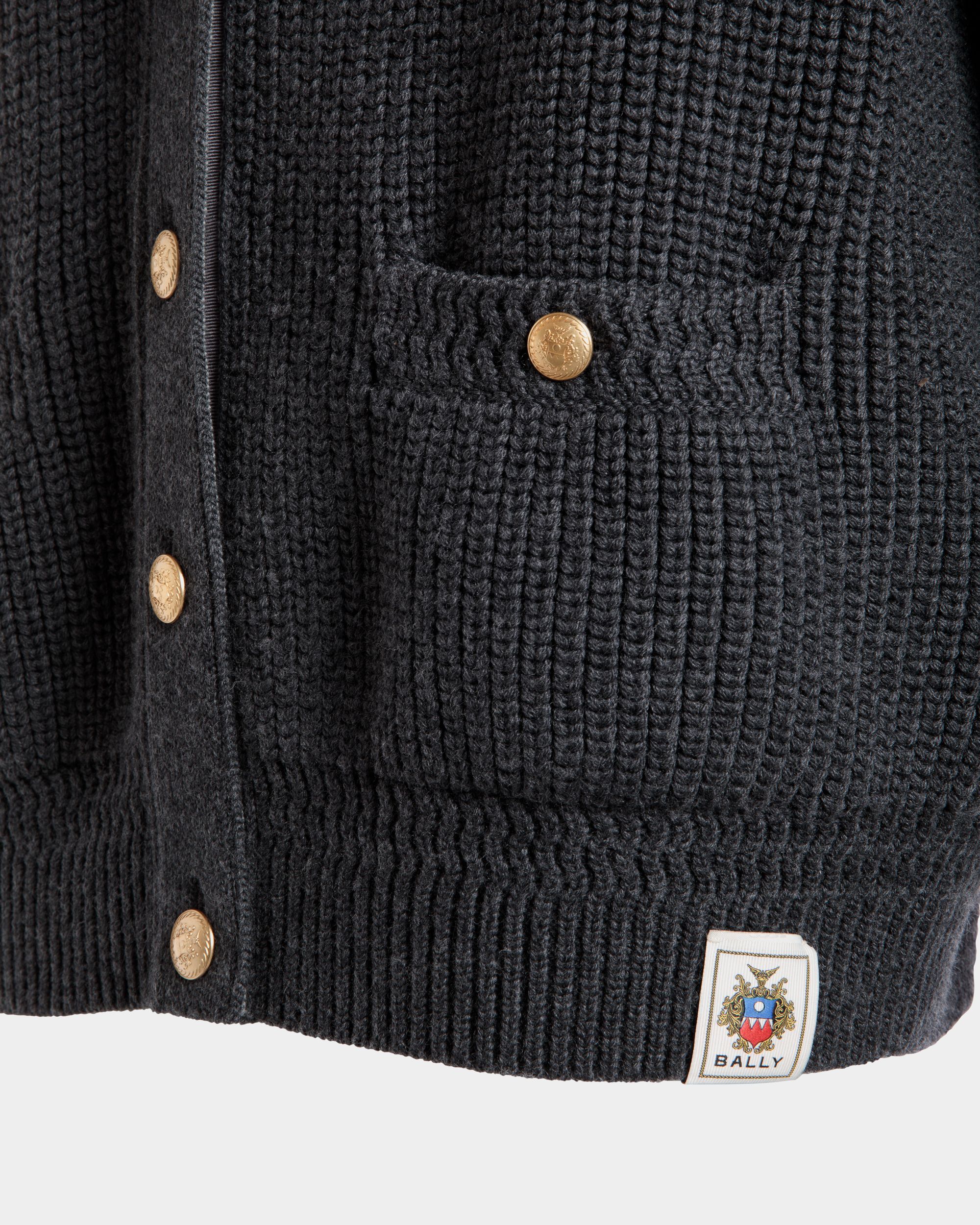 Bally Global - Cardigan In Dark Grey Wool - Grey