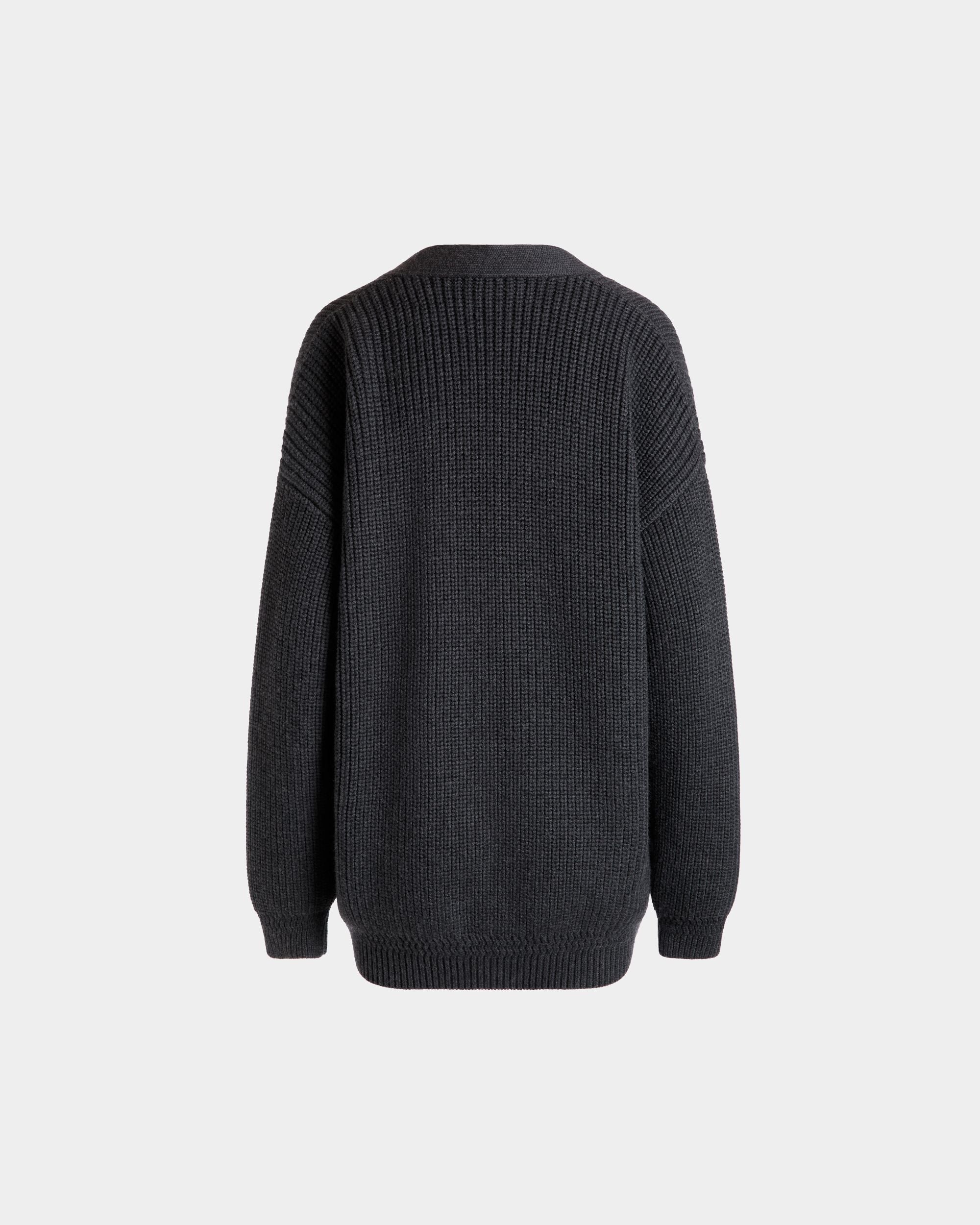 Bally Global - Cardigan In Dark Grey Wool - Grey