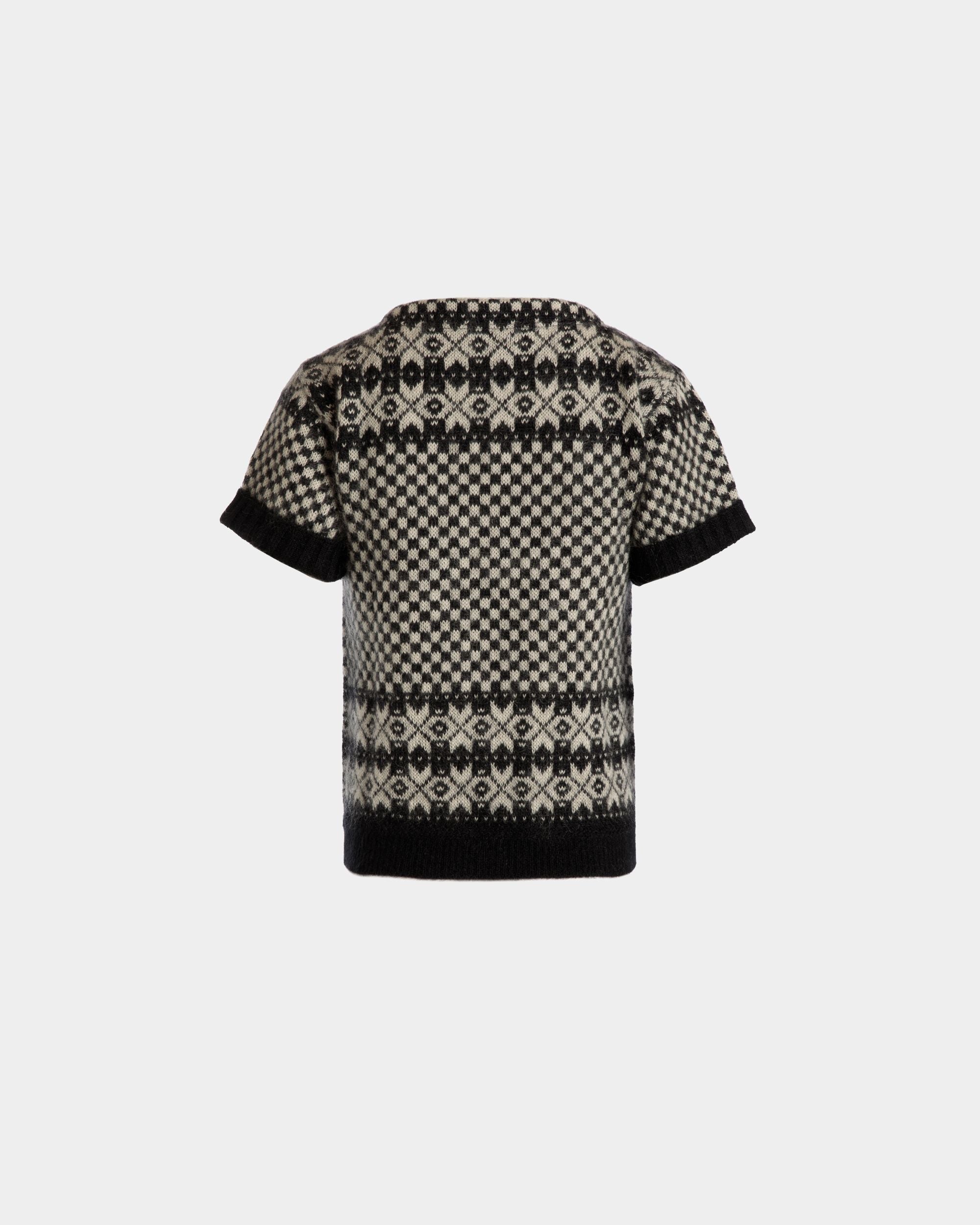 Bally Global - Knit Top In Black And White Mohair And Silk - Multicolor