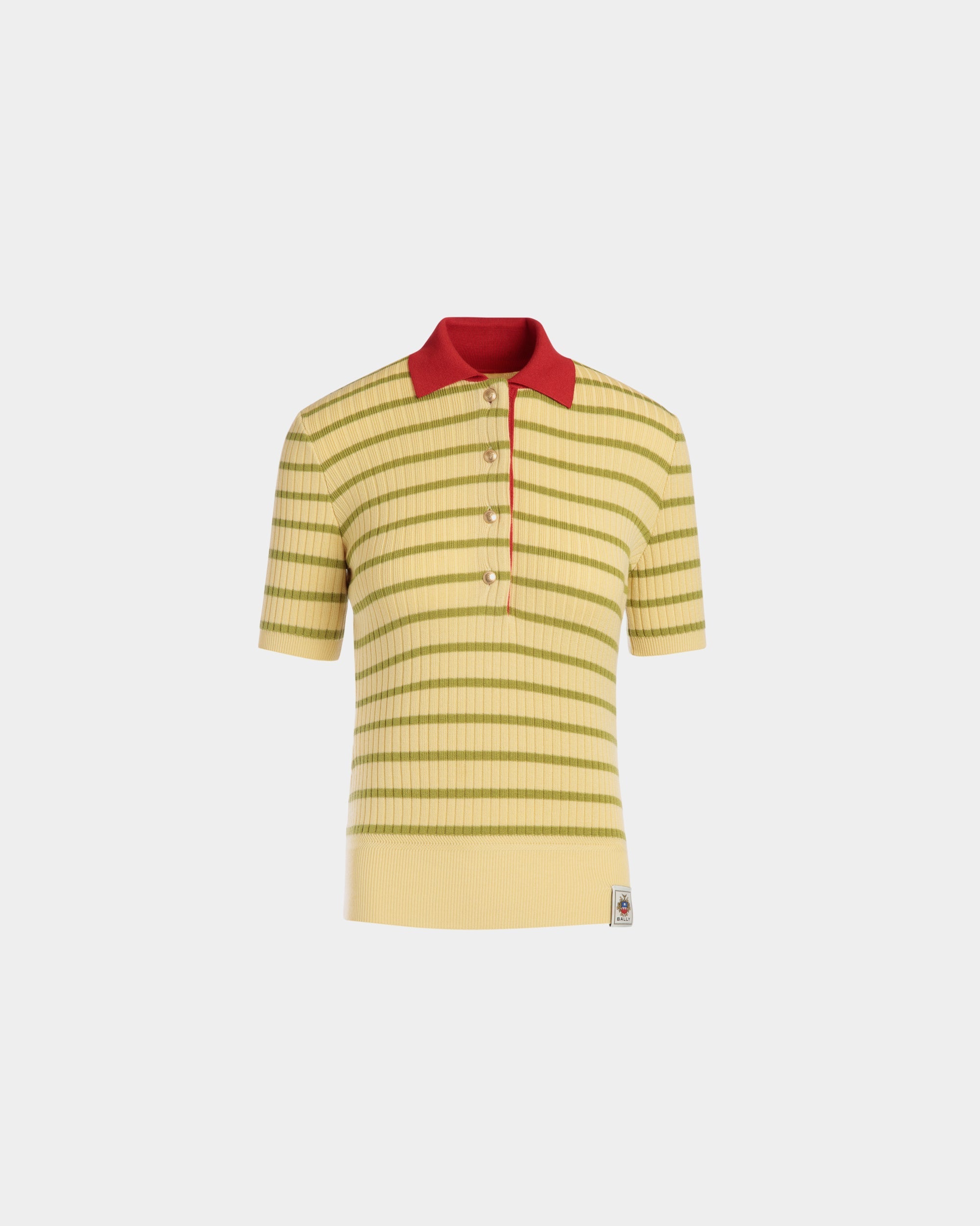 Bally Global - Polo De Punto De Mezcla De Lana Dusty Yellow - Amarillo