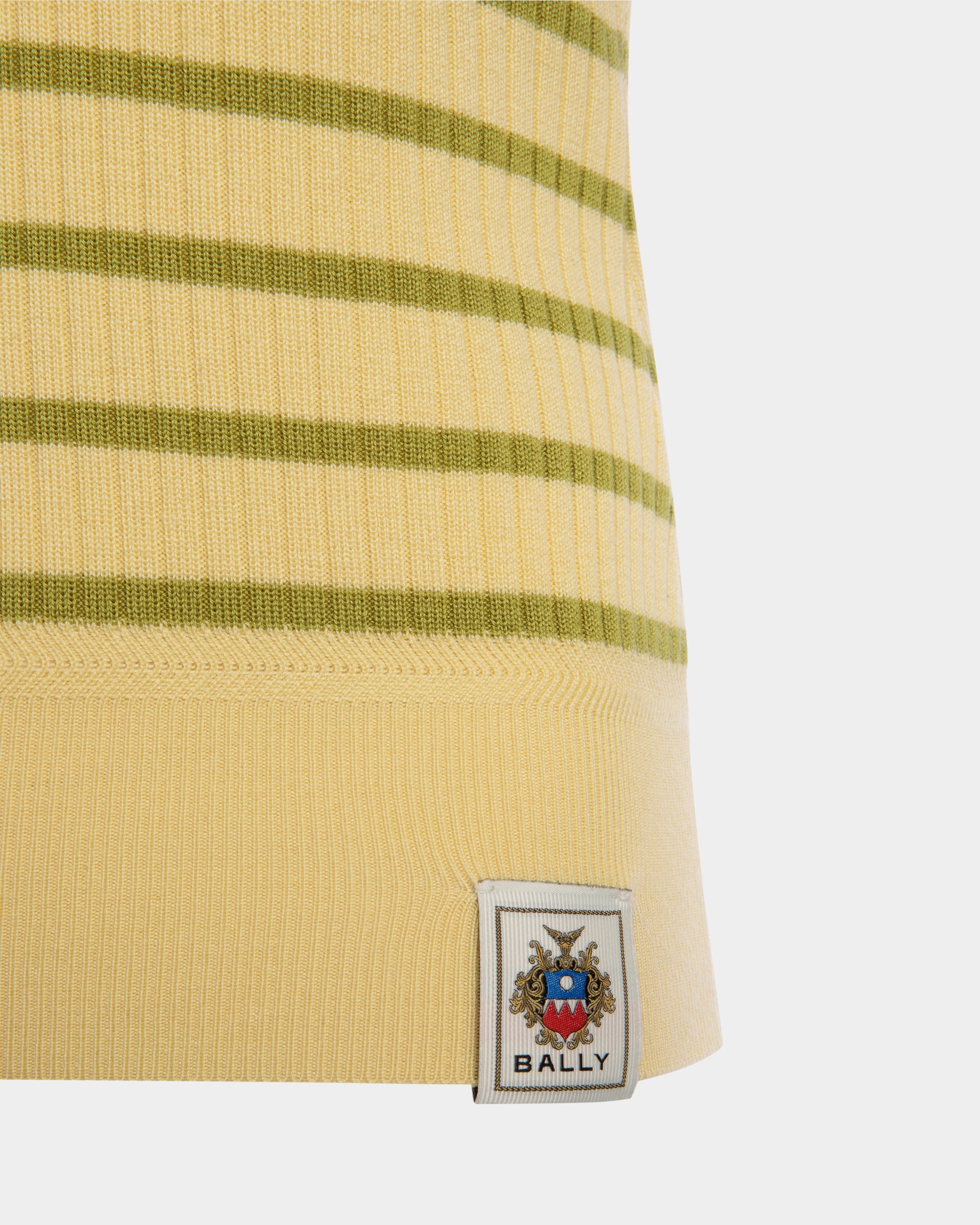 Bally Global - Polo De Punto De Mezcla De Lana Dusty Yellow - Amarillo