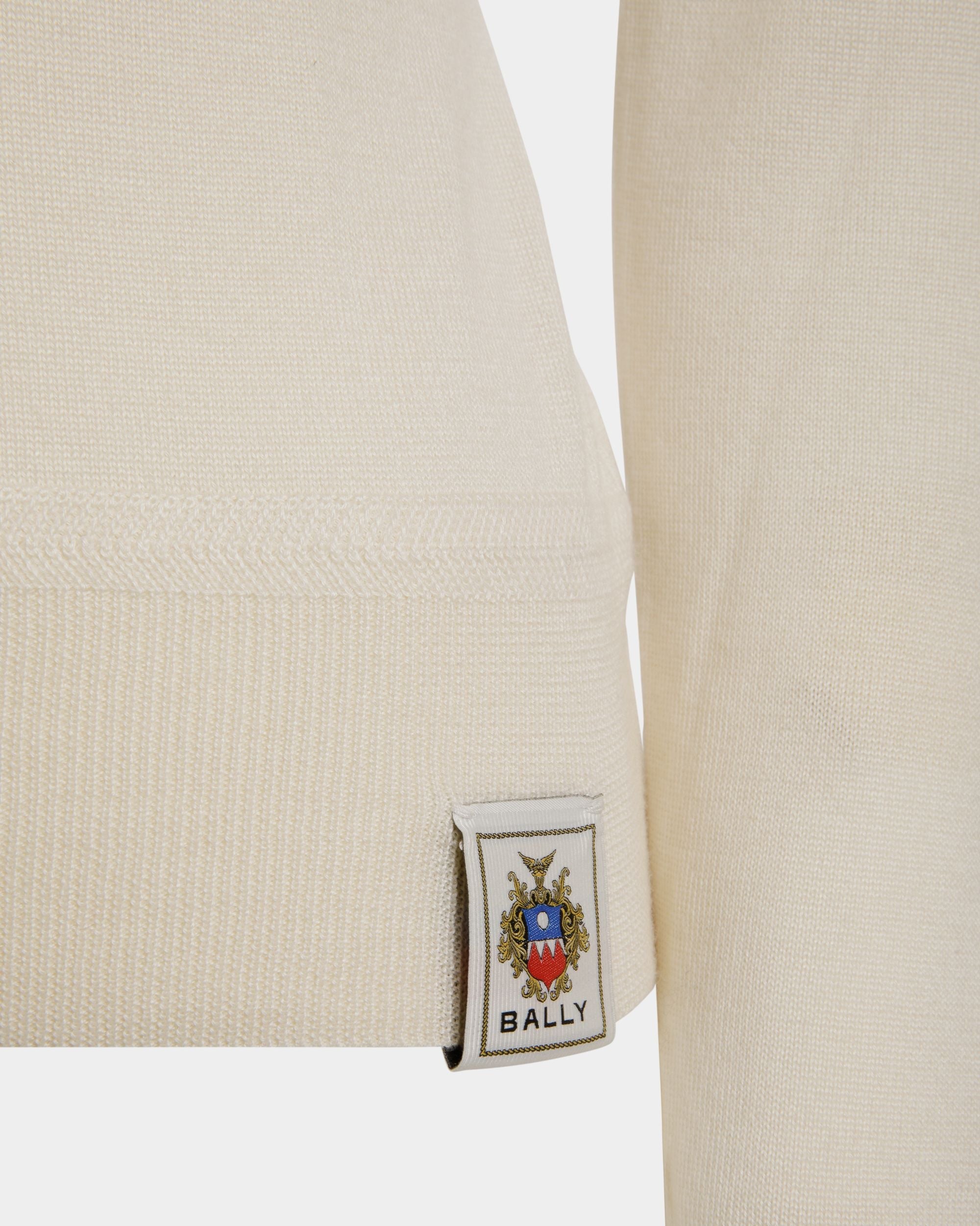 Bally Global - Polo De Manga Larga De Cachemira Y Seda Marfil - Blanco