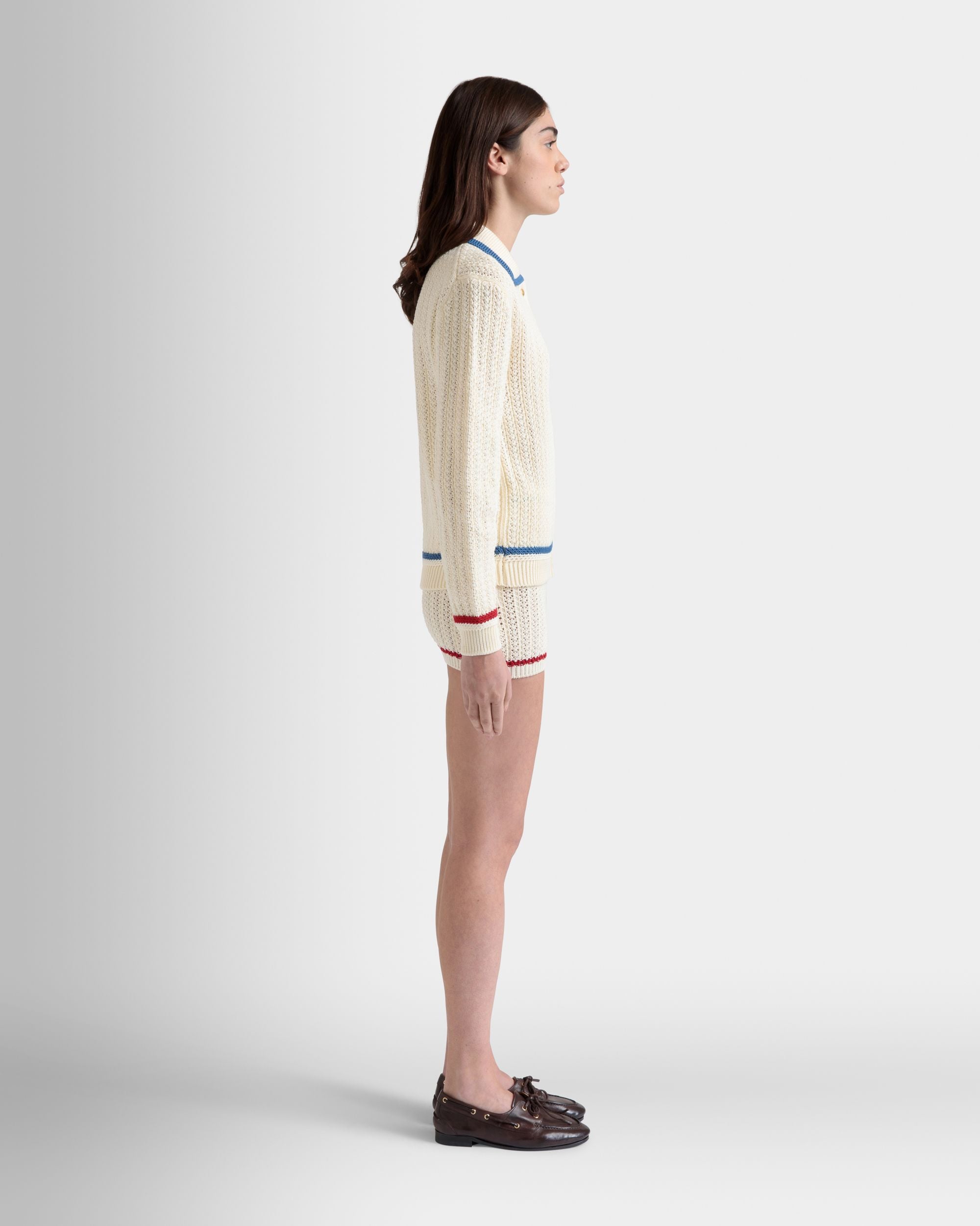 Bally Global - Cardigan in Ivory Cotton - White