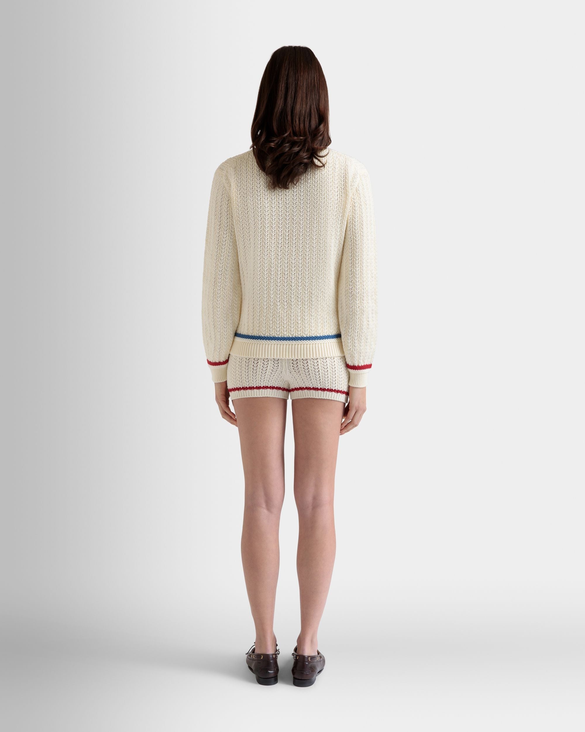 Bally Global - Cardigan in Ivory Cotton - White
