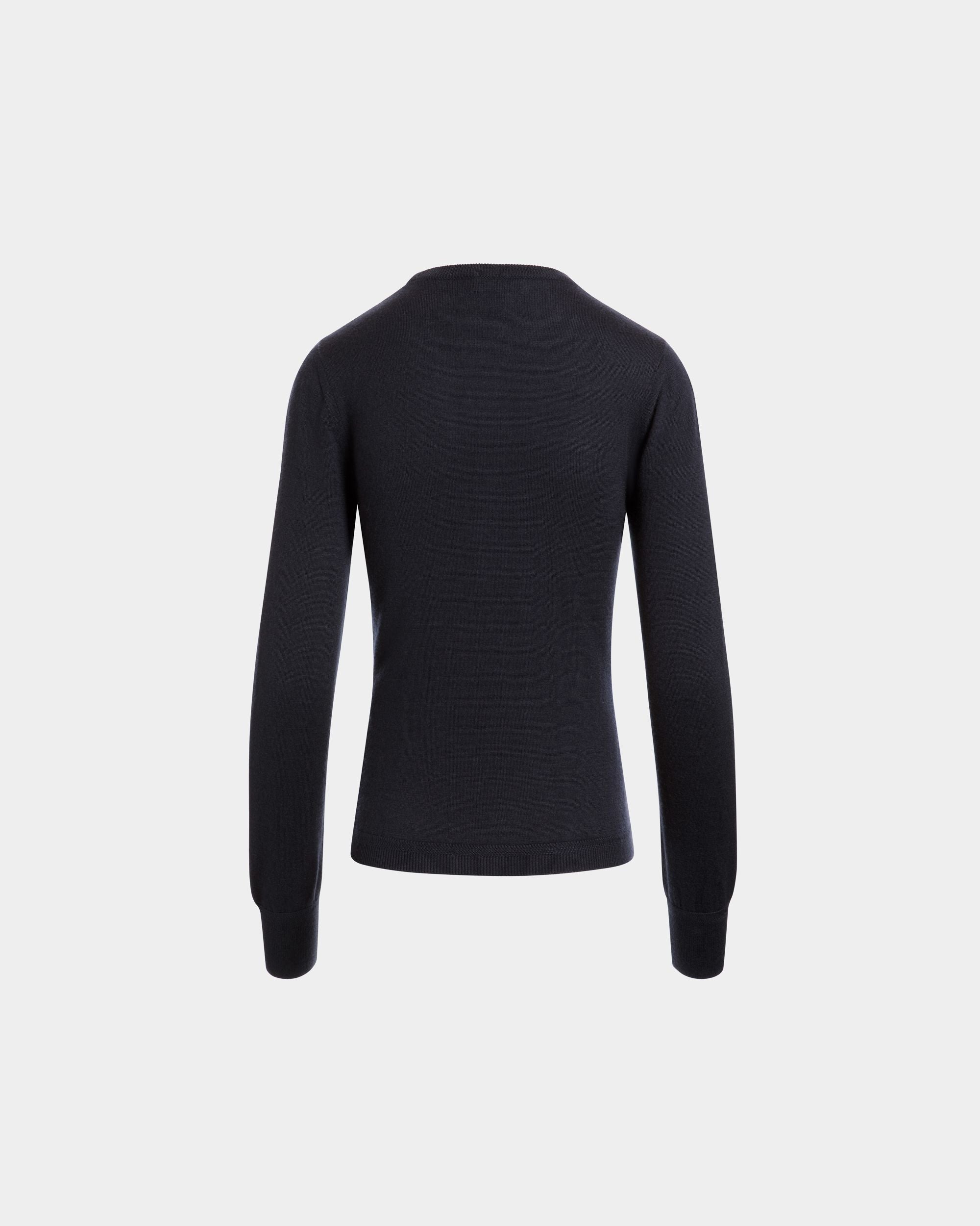 Bally Global - Long Sleeve Top in Navy Blue Cashmere And Silk - Blue