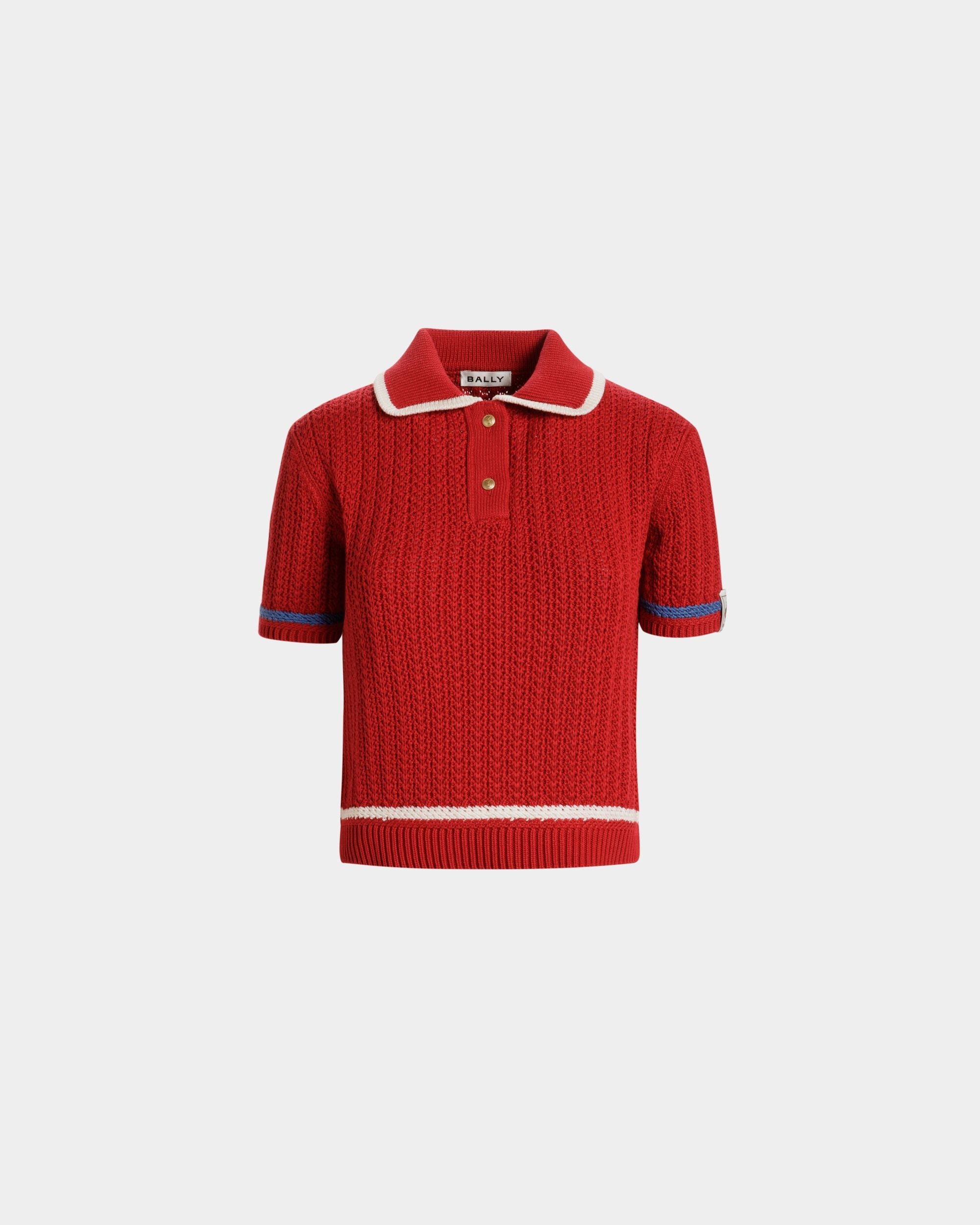 Bally Global - Polo En Maille De Coton Rouge - Rouge