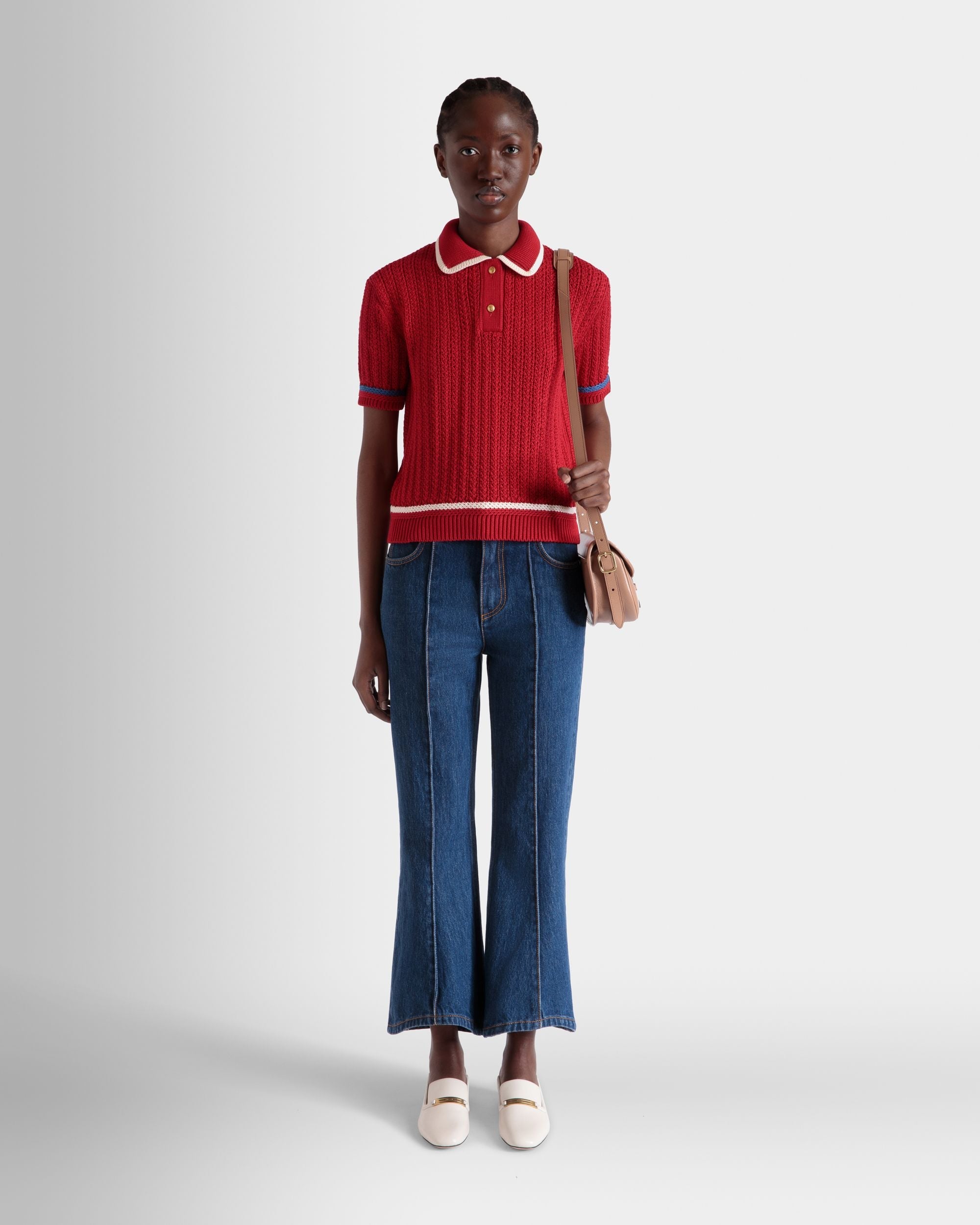 Bally Global - Polo En Maille De Coton Rouge - Rouge
