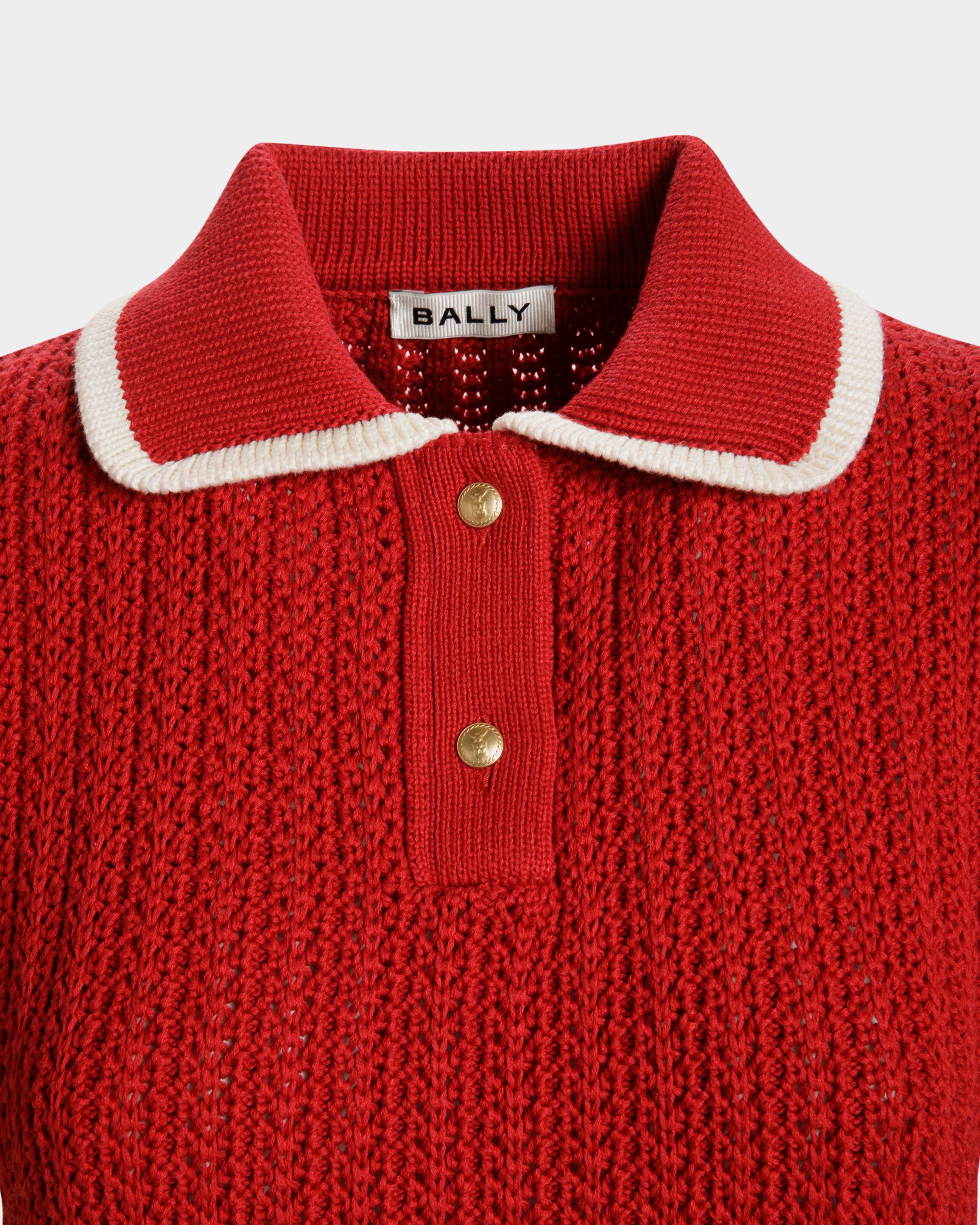 Bally Global - Polo En Maille De Coton Rouge - Rouge