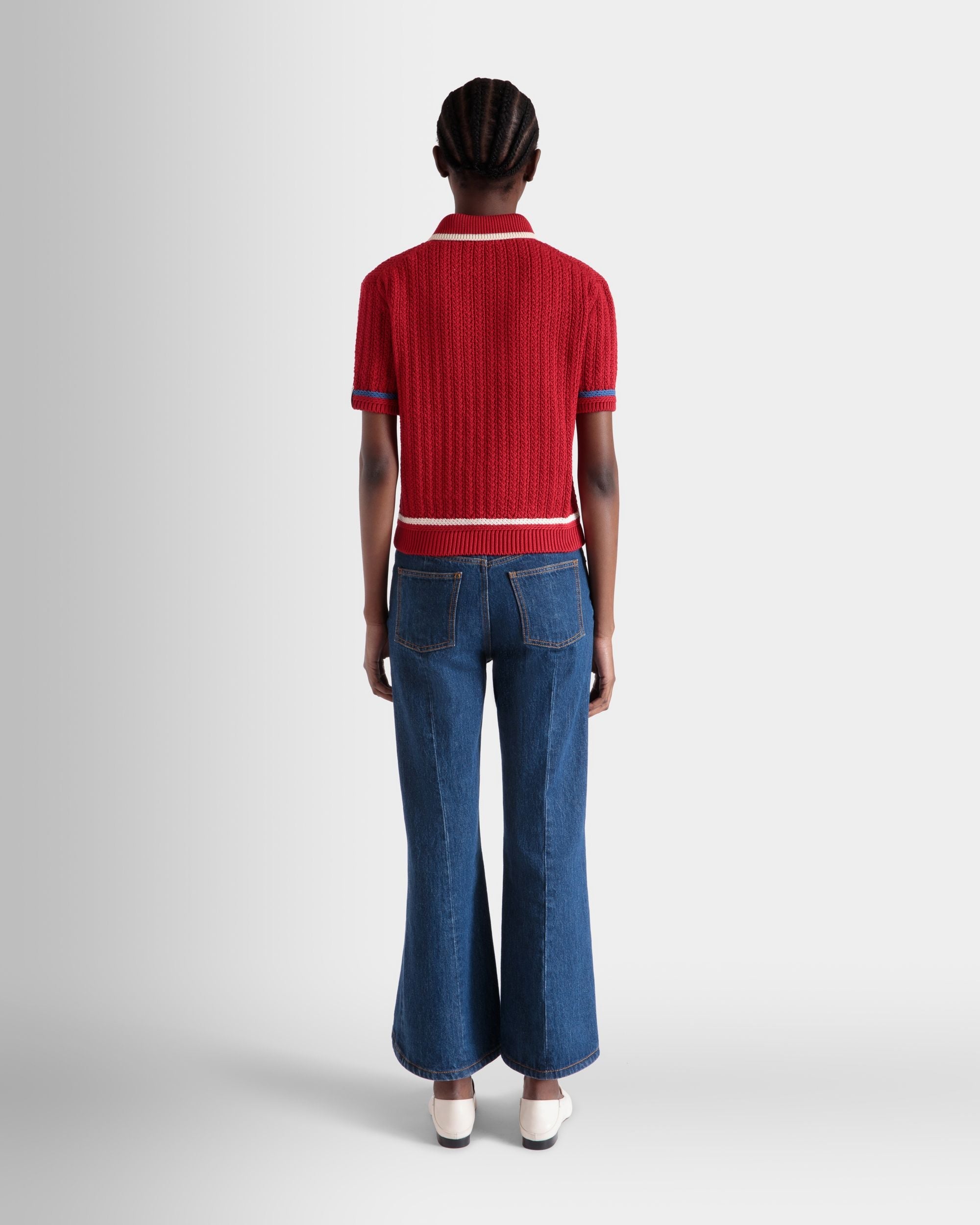 Bally Global - Polo En Maille De Coton Rouge - Rouge