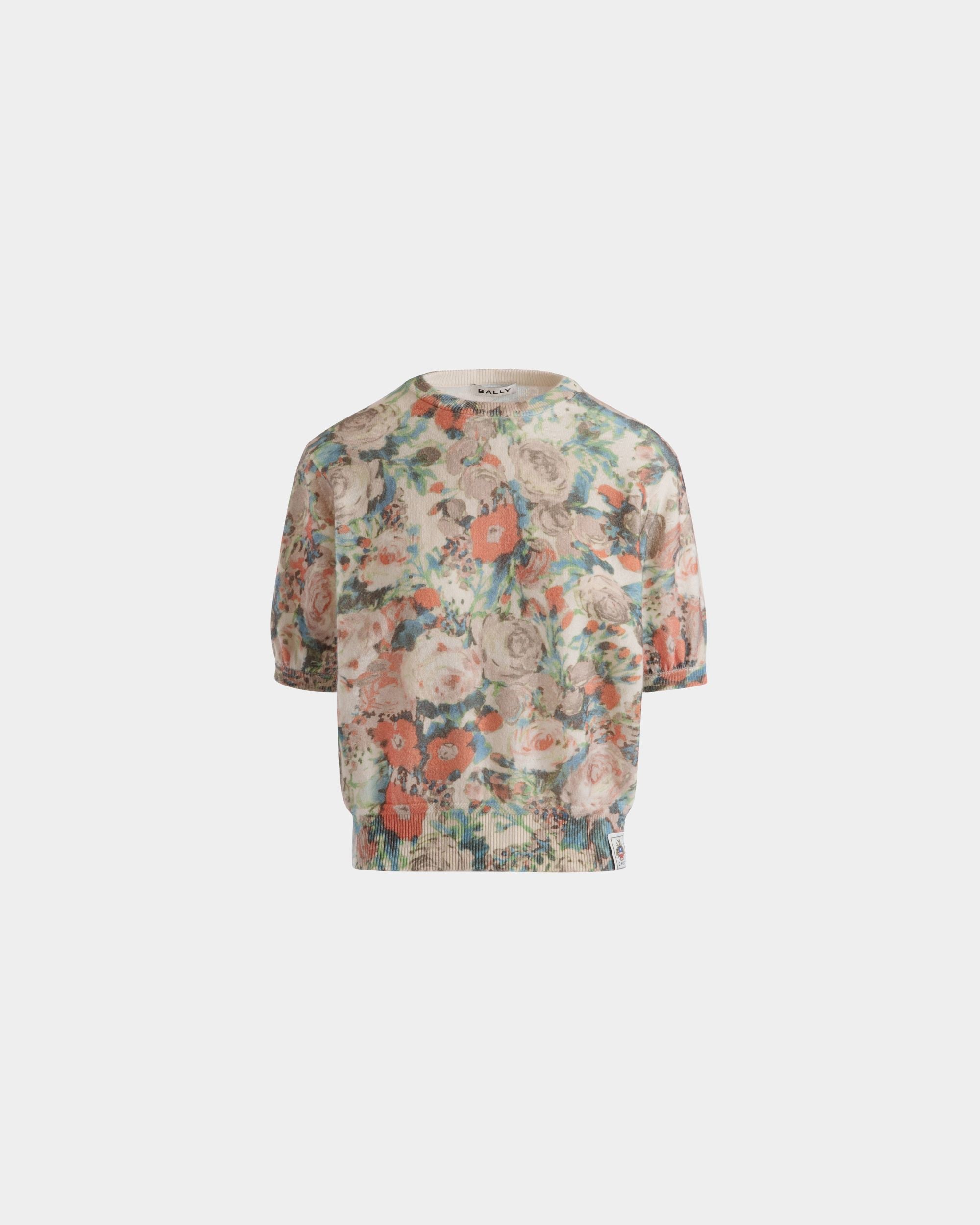 Bally Global - Knit Top with a Rosengarten Print in Multicolor Cashmere - Multicolor