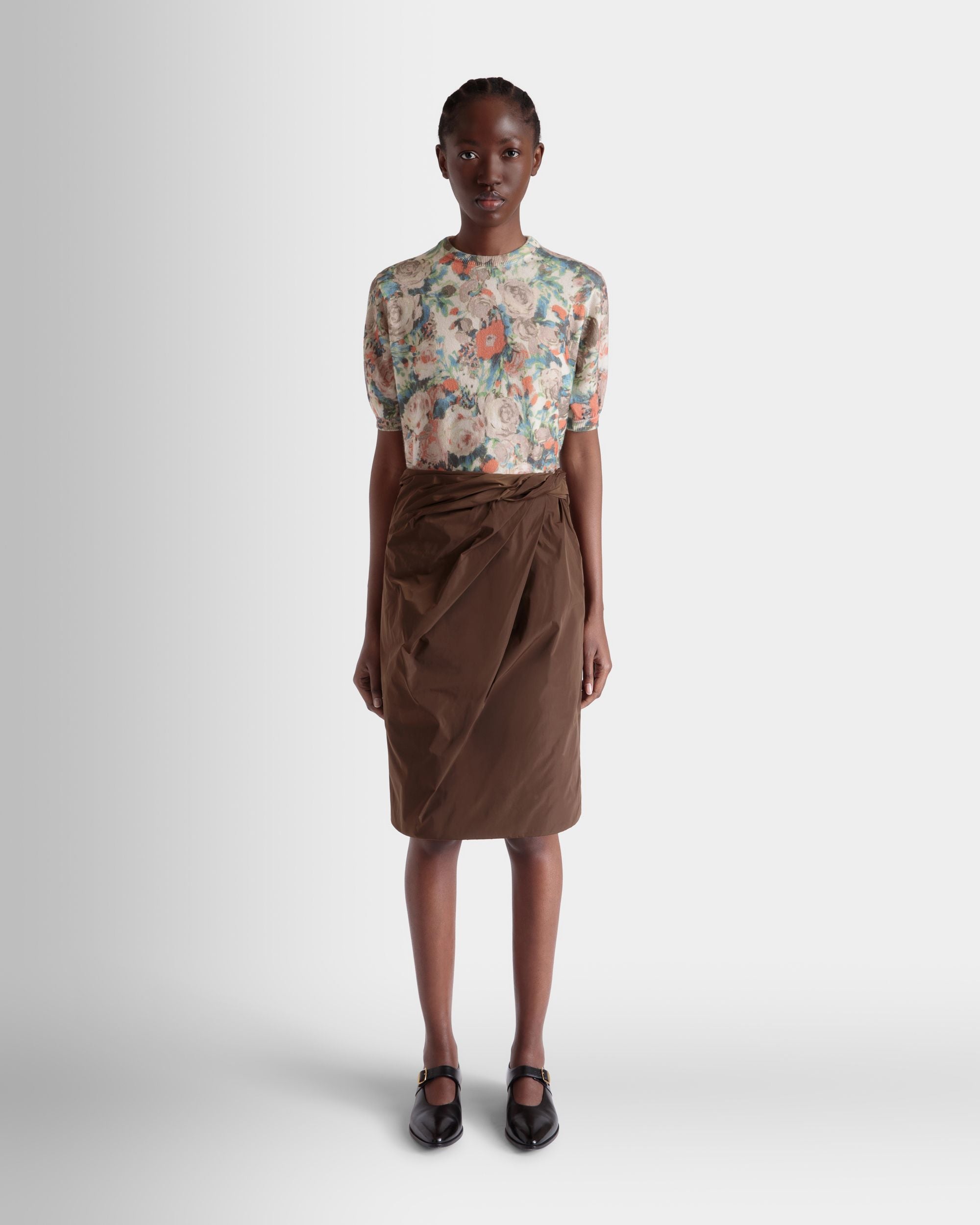 Bally Global - Knit Top with a Rosengarten Print in Multicolor Cashmere - Multicolor