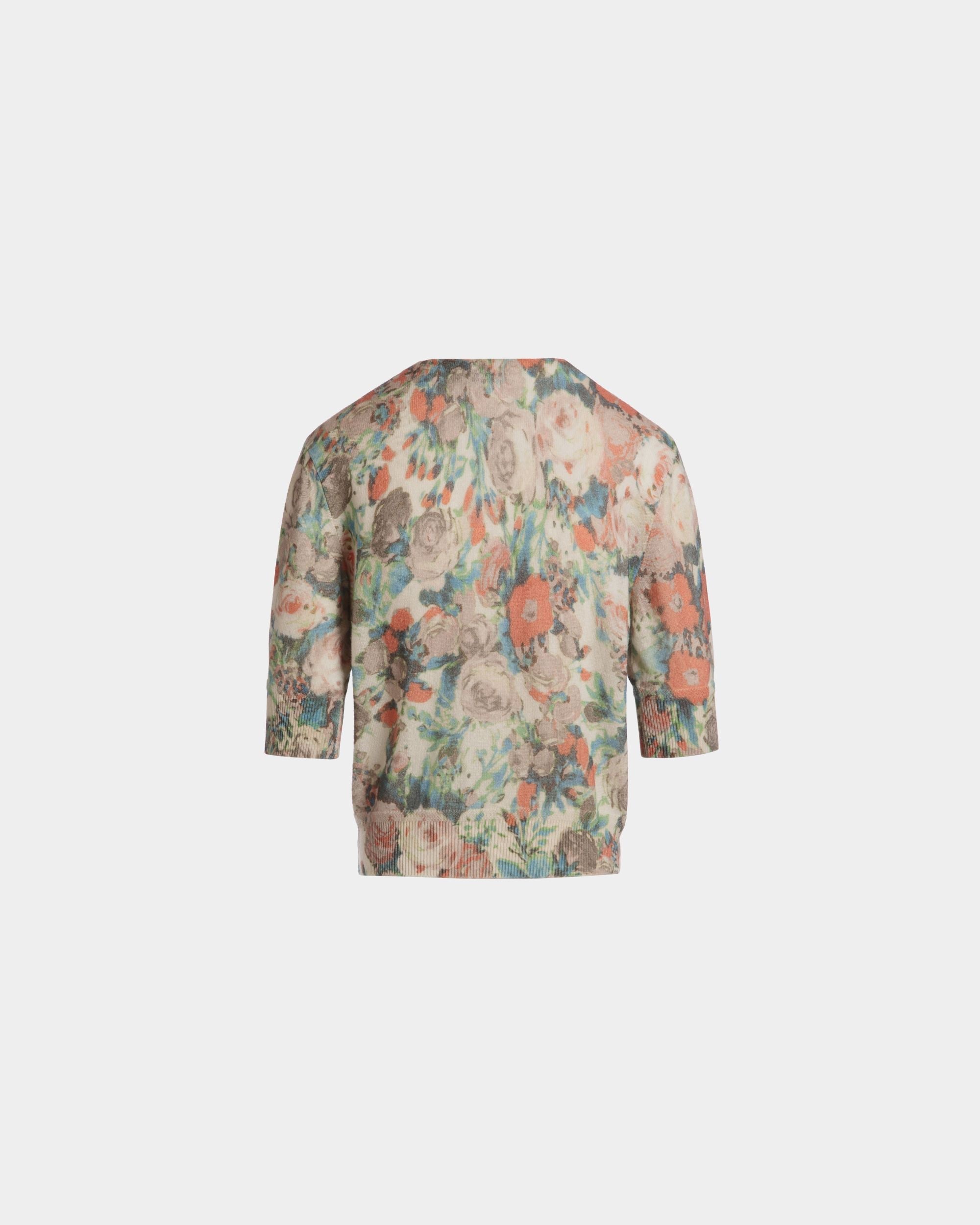 Bally Global - Cardigan with a Rosengarten Print in Multicolor Cashmere - Multicolor