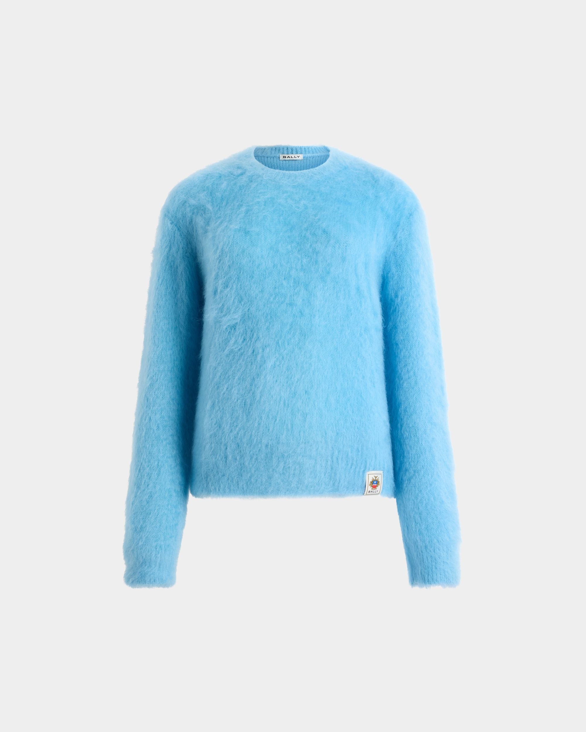 Bally Global - Crewneck Sweater in Light Blue Mohair And Silk - Blue