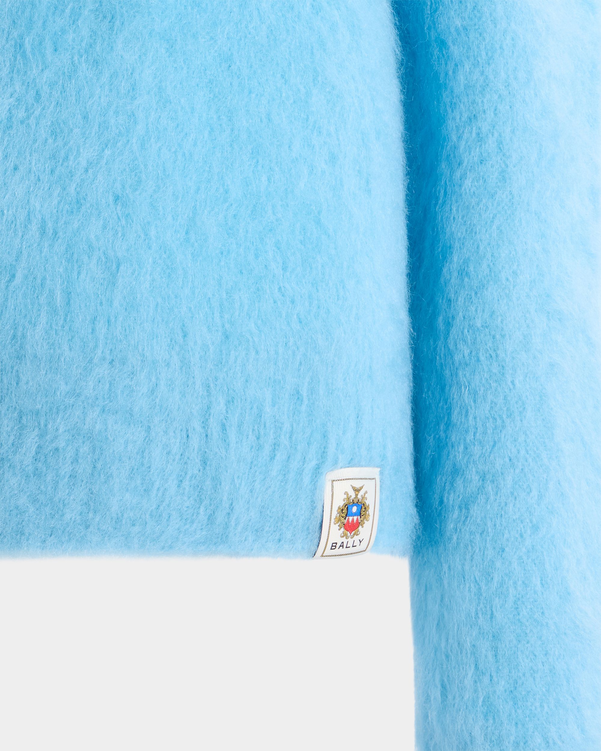 Bally Global - Crewneck Sweater in Light Blue Mohair And Silk - Blue