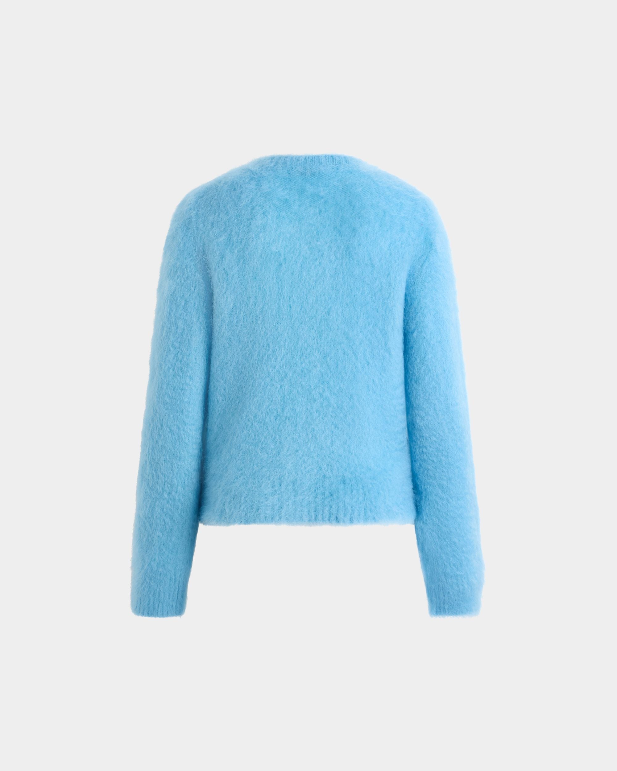 Bally Global - Crewneck Sweater in Light Blue Mohair And Silk - Blue